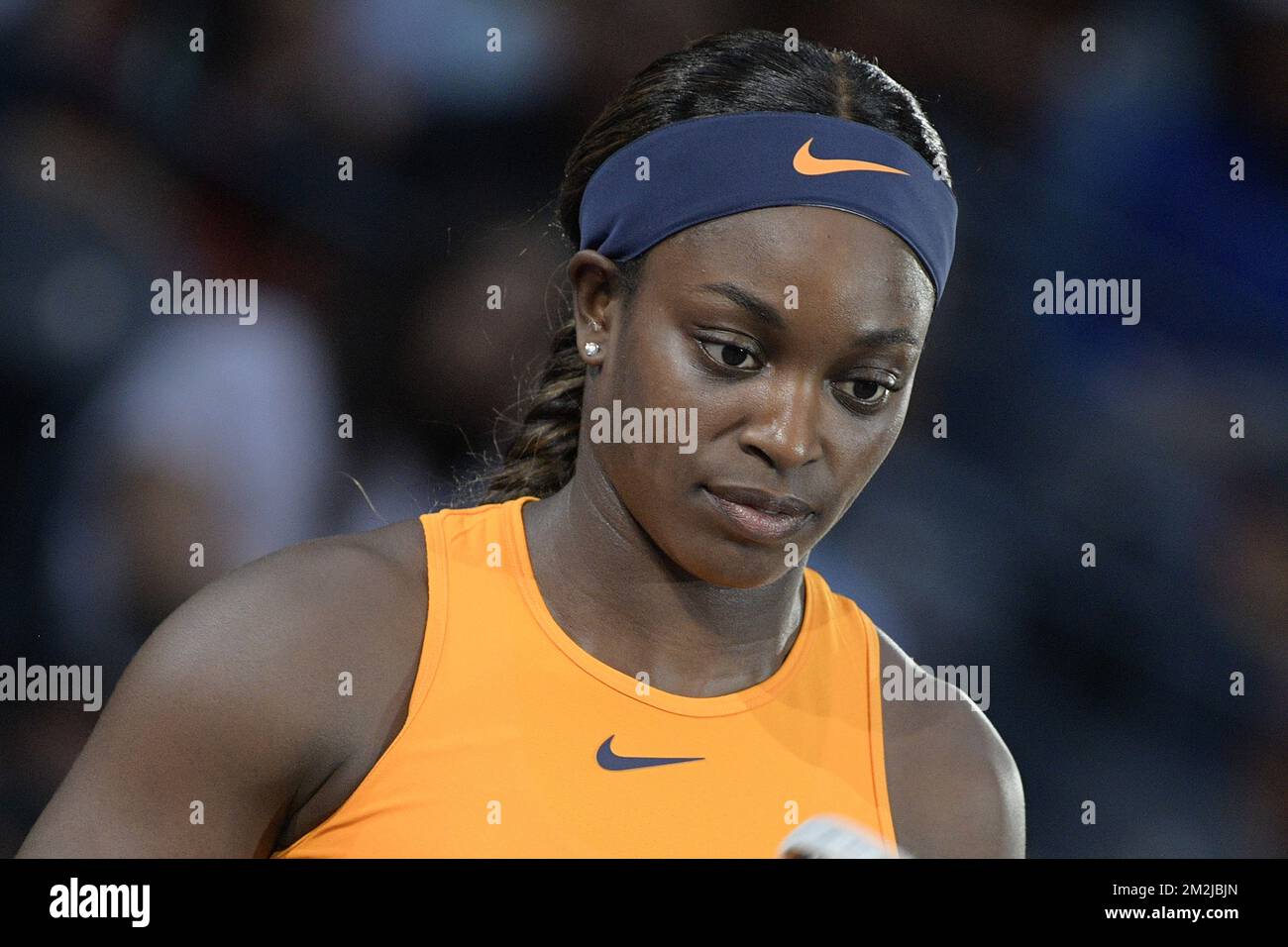 American Sloane Stephens photographié lors d'un match de tennis entre Belge Elise Mertens (WTA 15) et US Sloane Stephens (WTA 3), au quatrième tour (ou 1/8 finales) des singles féminins au tournoi de tennis US Open Grand Chelem 118th, à Flushing Meadow, à New York City, États-Unis, Dimanche 02 septembre 2018. BELGA PHOTO YORICK JANSENS Banque D'Images