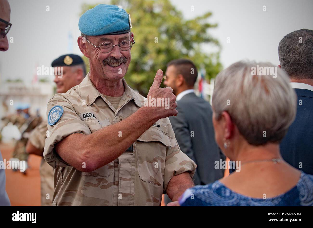 A L'ATTENTION DES ÉDITEURS - DISTRIBUER DES IMAGES - USAGE ÉDITORIAL SEULEMENT distribuer des images publiées le mercredi 03 octobre 2018, par la Mission multidimensionnelle de stabilisation intégrée des Nations Unies de la MINUSMA au Mali, montre le général belge Jean-Paul Deconinck, qui transfère le pouvoir à la mission de la MINUSMA à Bamako. BELGA PHOTO DÉFENSE BELGE DISTRIBUER Banque D'Images