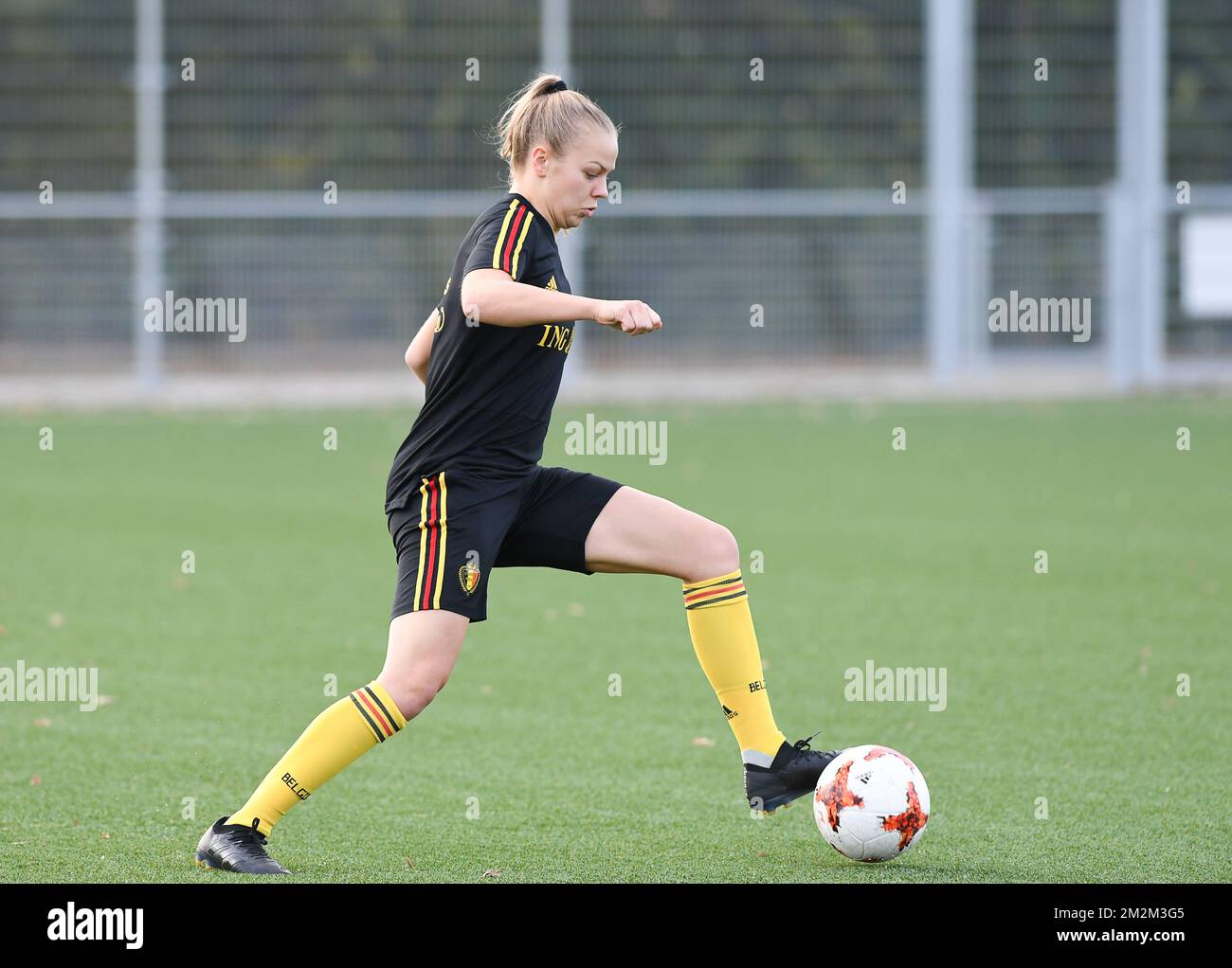 Sarah Wijnants de Belgique photographiée lors d'une session de formation de l'équipe nationale belge de football féminin Red Flames, mardi 06 novembre 2018 à Nieuwpoort. BELGA PHOTO DAVID CATRY Banque D'Images