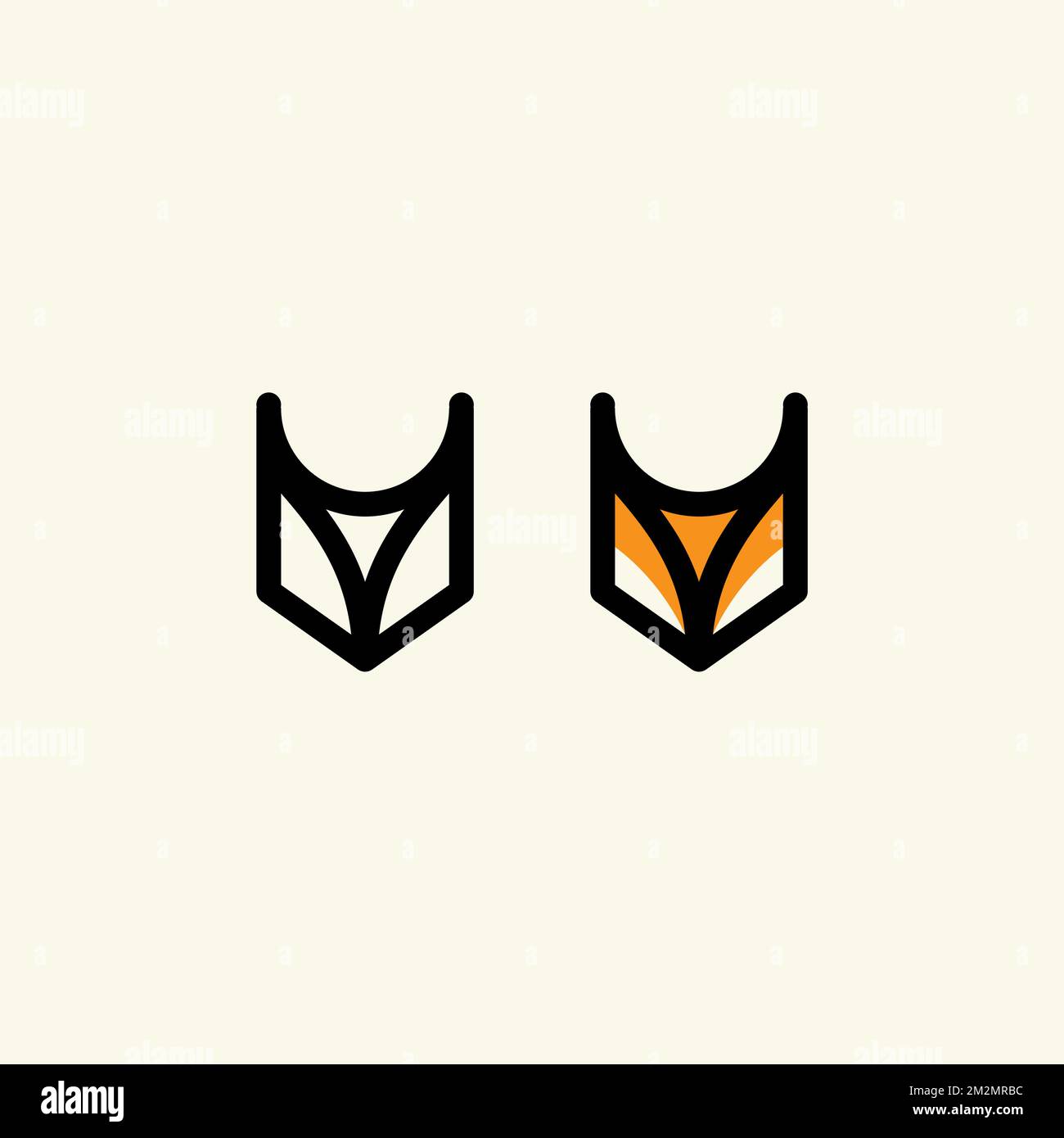 Logo Fox Design moderne et simple. Icône Fox Head Illustration de Vecteur