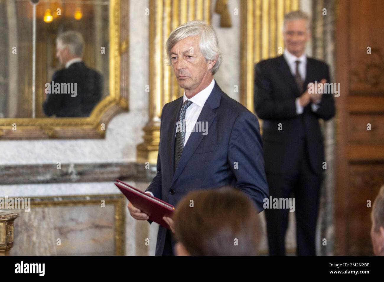 Le baron Mark Waer (ancien recteur de KUL) photographié lors d'une réception royale pour les personnes qui ont reçu la grâce de la noblesse, le jeudi 13 décembre 2018, au Palais Royal de Bruxelles. BELGA PHOTO HATIM KAGHAT Banque D'Images