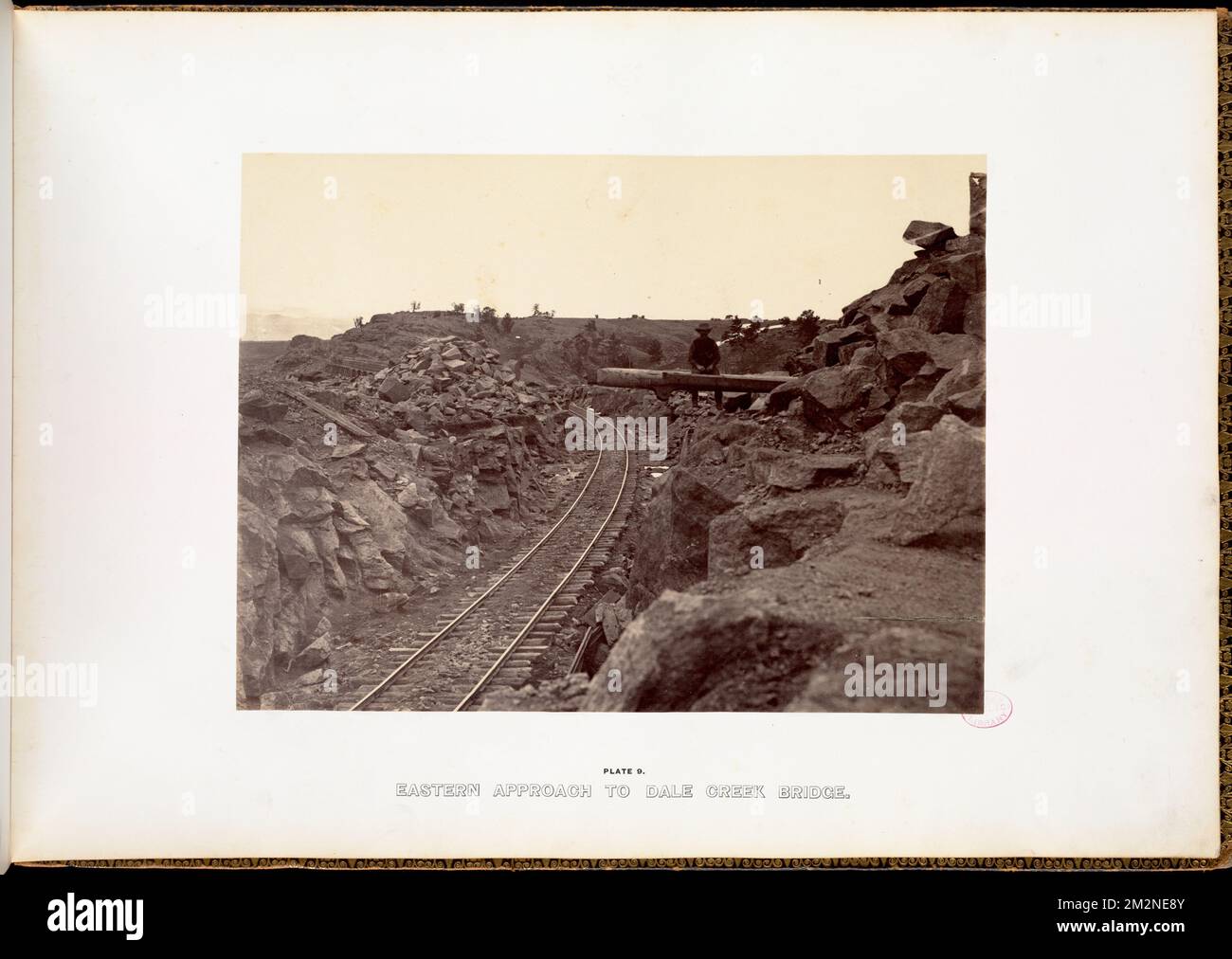 Approche de l'est du pont Dale Creek. , Chemins de fer, construction et maintenance de chemins de fer, Union Pacific Railroad Company. Photographies de l'Ouest américain Banque D'Images