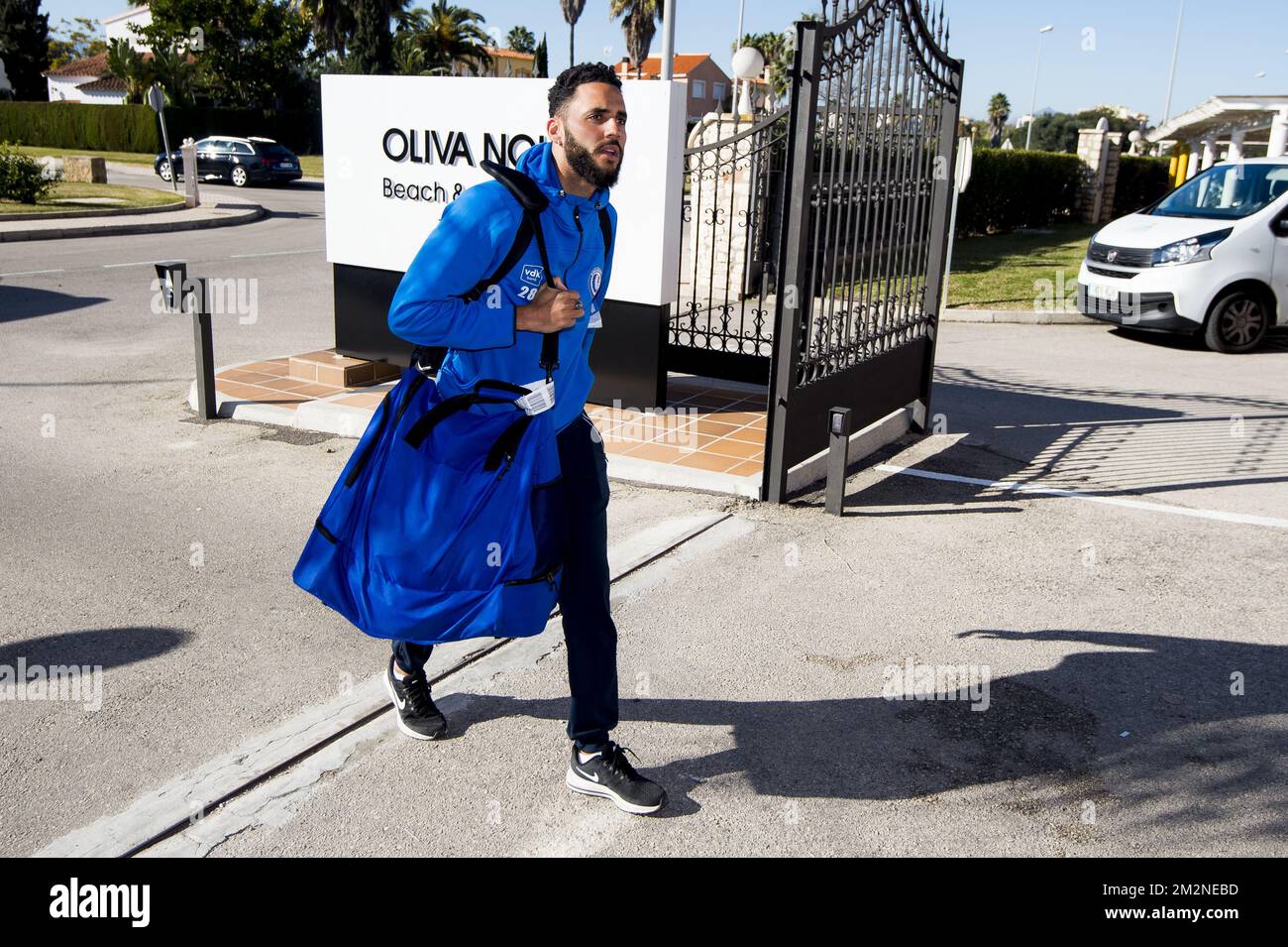 Gent's Dylan Bronn pictured during the arrival for the winter training camp of Belgian first division soccer team KAA Gent, in Oliva, Spain, Saturday 05 January 2019. BELGA PHOTO JASPER JACOBS Banque D'Images