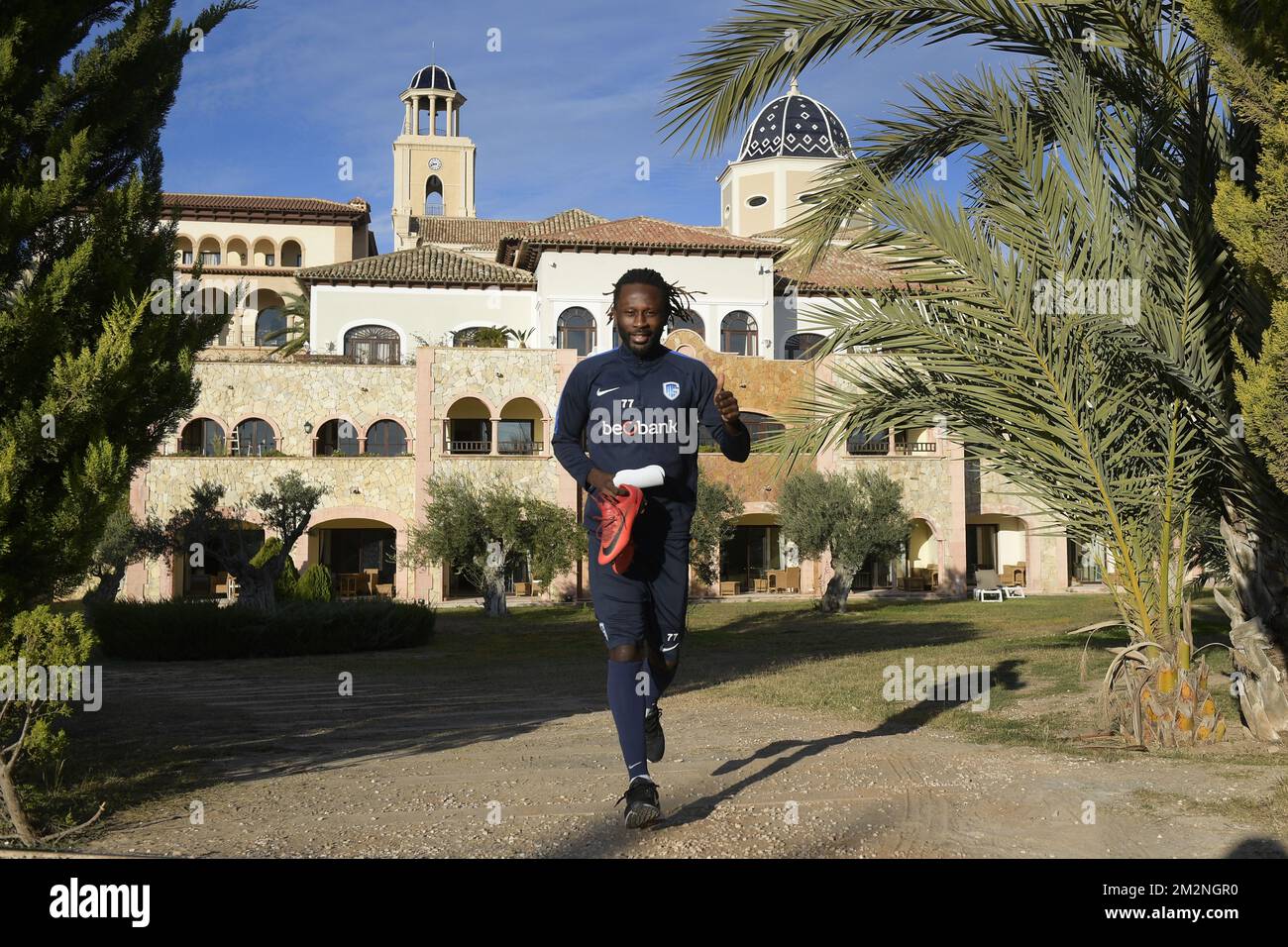 Dieumerci Ndongala de Genk photographié pendant la deuxième journée d'entraînement au camp d'entraînement d'hiver de l'équipe belge de football de première division KRC Racing Genk, à Benidorm, Espagne, le lundi 07 janvier 2019. BELGA PHOTO YORICK JANSENS Banque D'Images