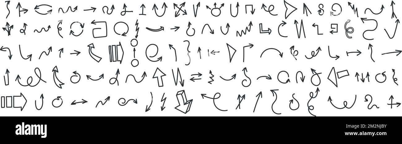 Big set of hand drawn arrows Illustration de Vecteur