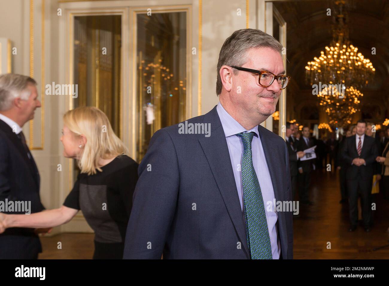 Carlos Moedas photographié lors d'une réception du nouvel an organisée par la famille royale au Palais Royal de Bruxelles à l'intention des diplomates étrangers et des chefs de mission (ambassadeurs et consuls), accrédités à Bruxelles, le jeudi 10 janvier 2019. BELGA PHOTO JAMES ARTHUR GEKIERE Banque D'Images