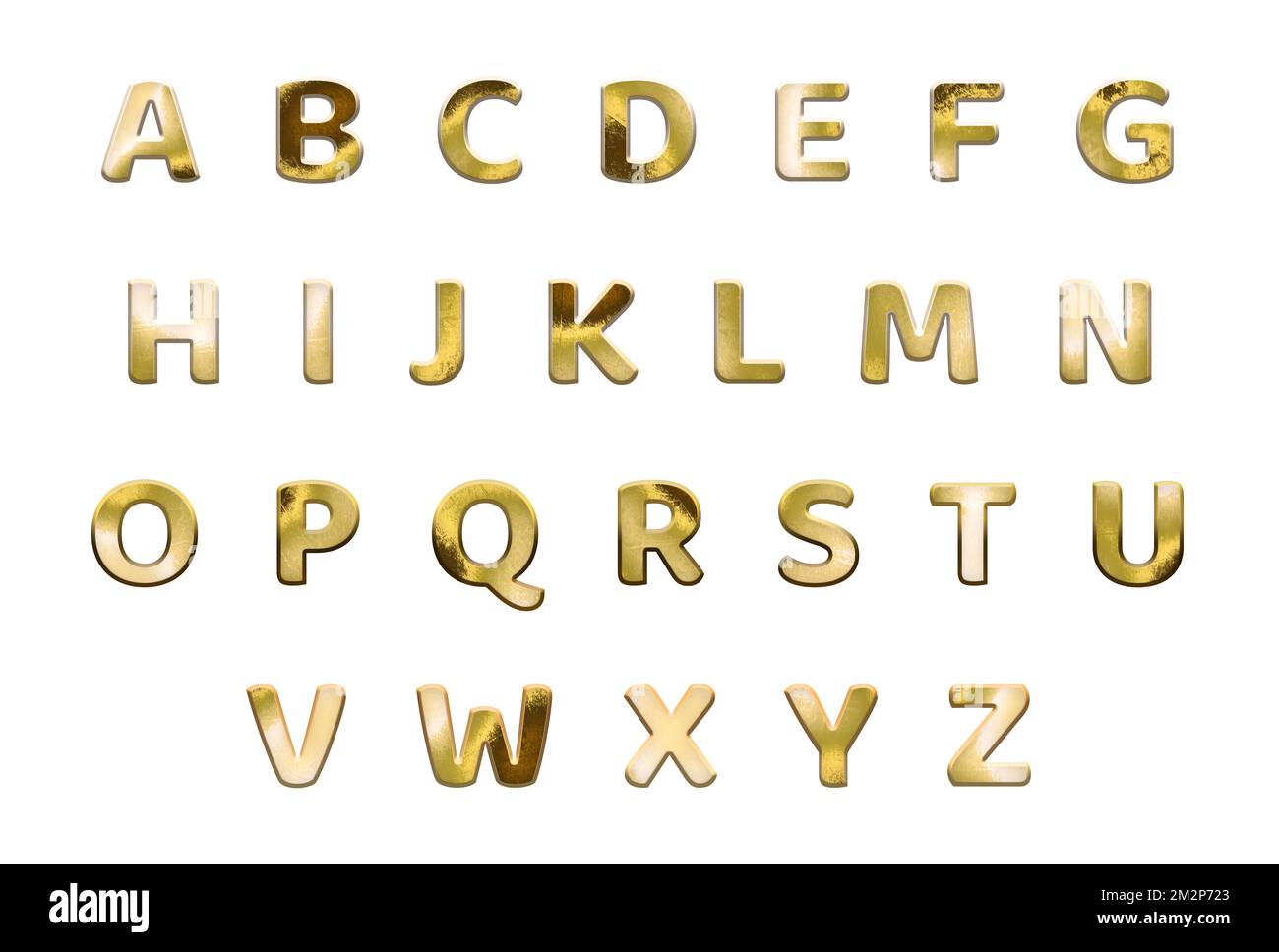 alphabet-anglais-dor-lettres-majuscules-abc-photo-stock-alamy