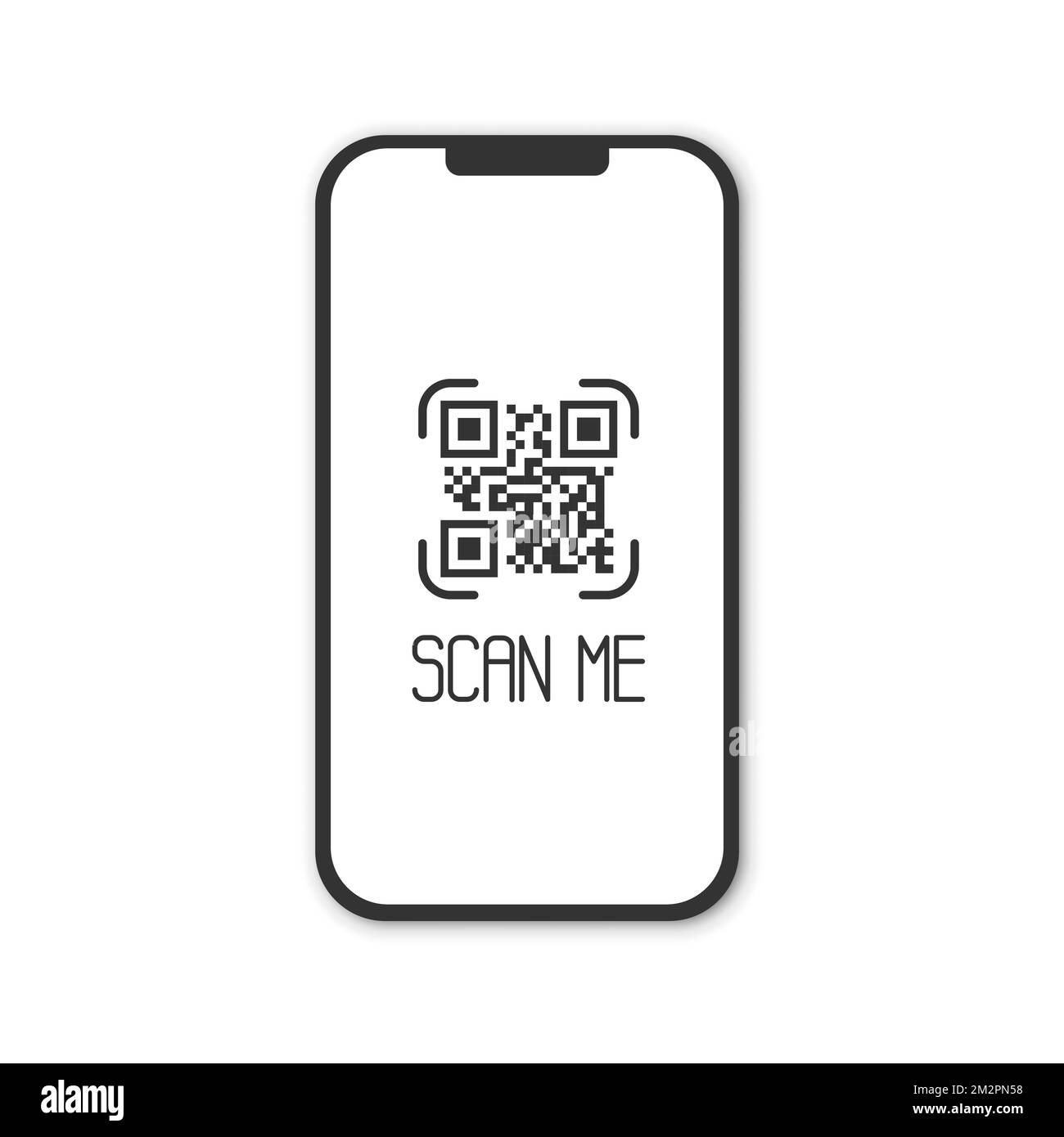 Smartphone réaliste avec lecteur de code qr. Numérisez-moi. Illustration de Vecteur