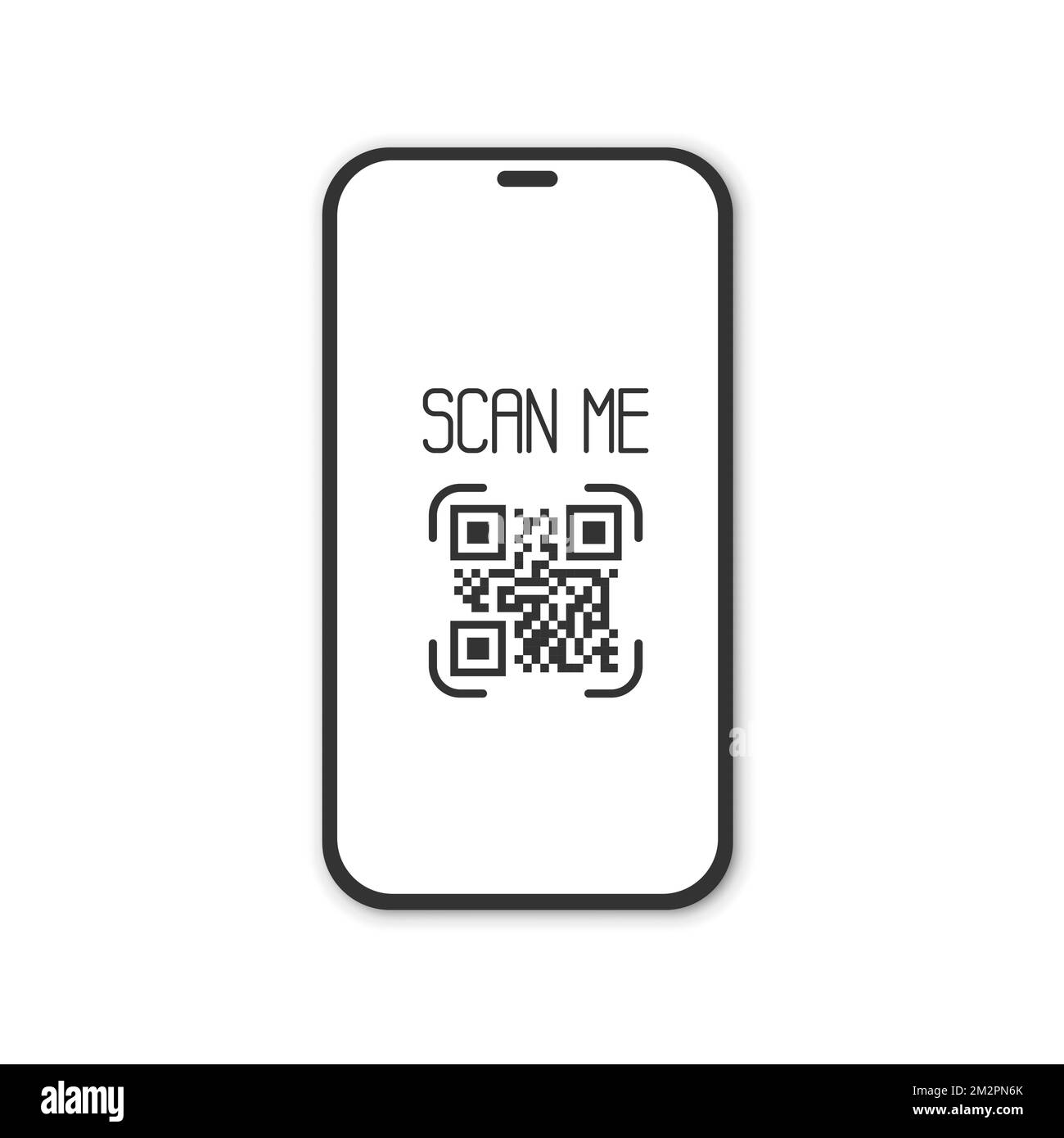 Smartphone réaliste avec lecteur de code qr. Numérisez-moi. Illustration de Vecteur