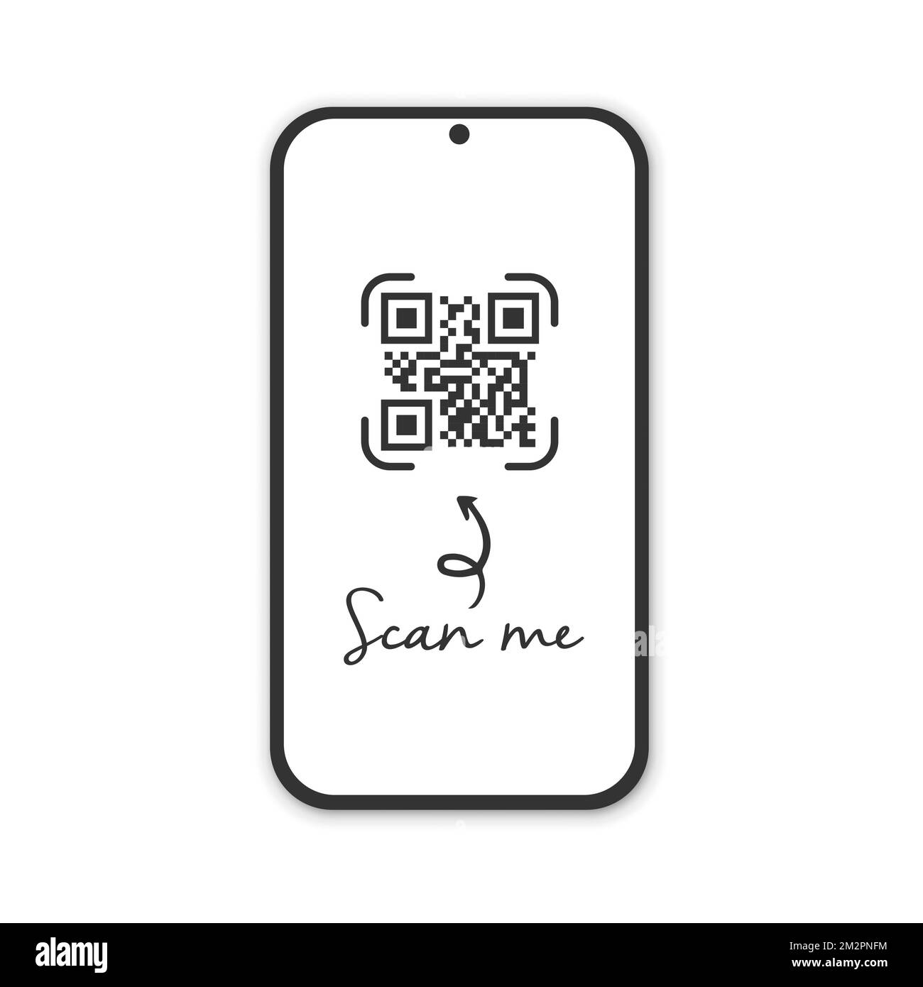Smartphone réaliste avec lecteur de code qr. Numérisez-moi. Illustration de Vecteur