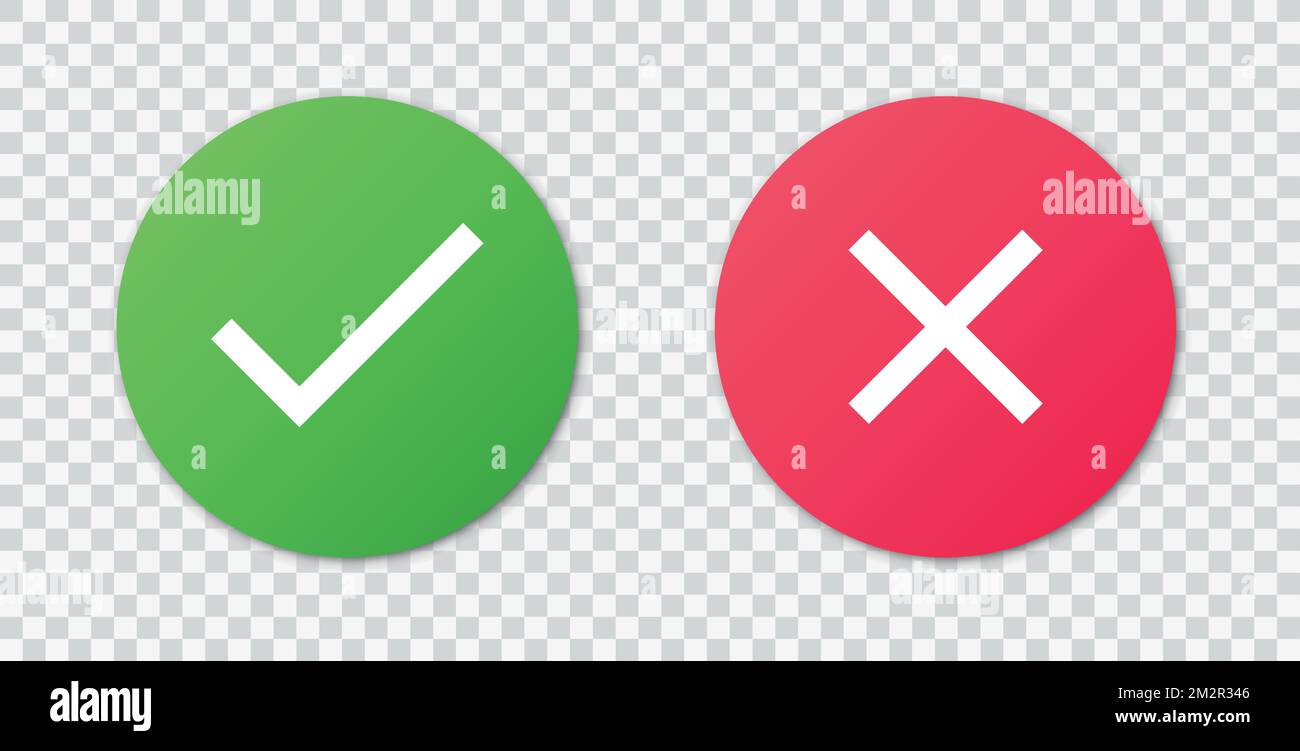 Accepté/rejeté, approuvé/refusé, Oui/non, droit/incorrect, vert/rouge, Correct/Faux, OK/non OK