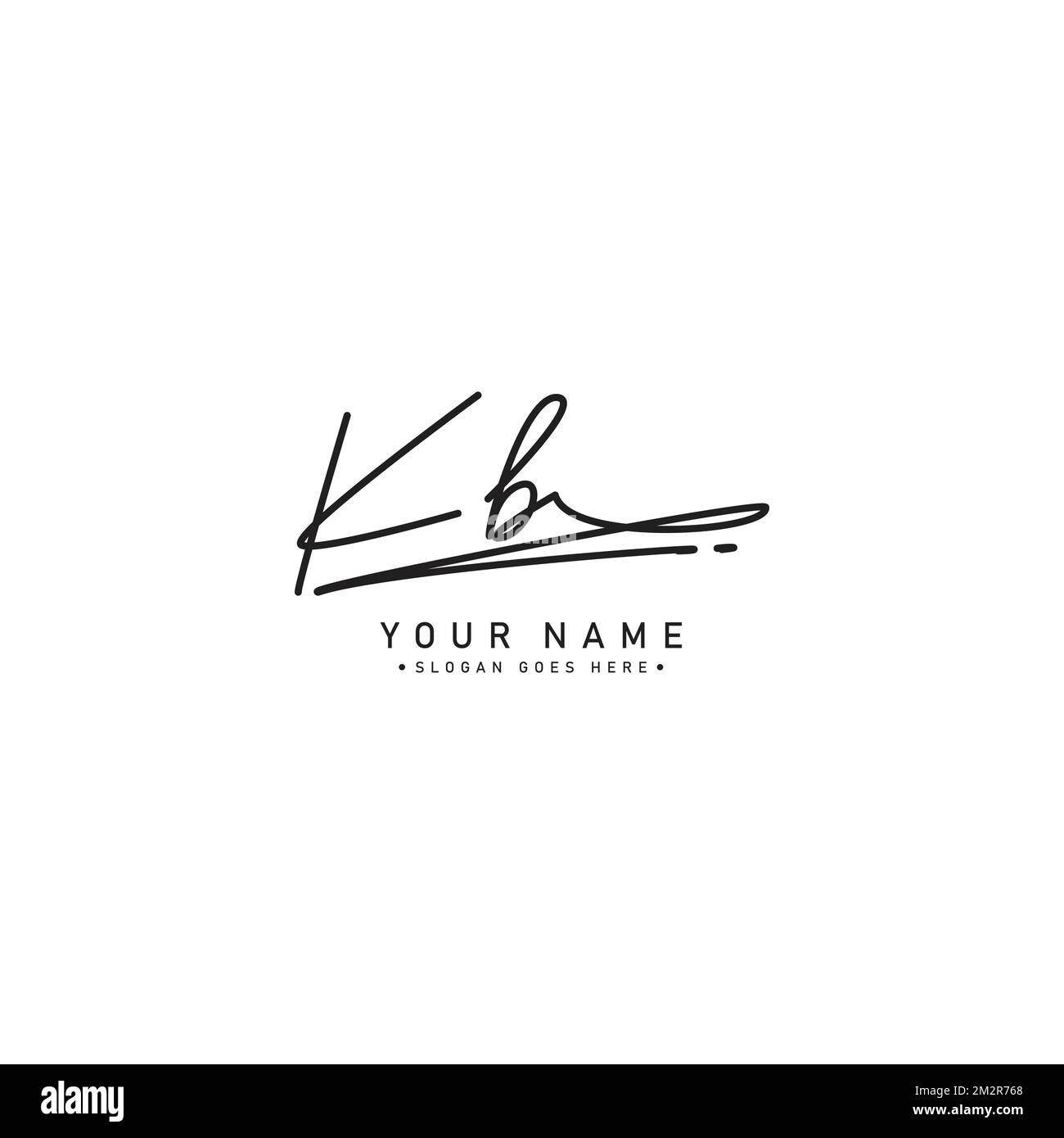 Logo de signature initiale pour lettre KB - modèle de logo vectoriel dans le style de signature manuscrite Illustration de Vecteur