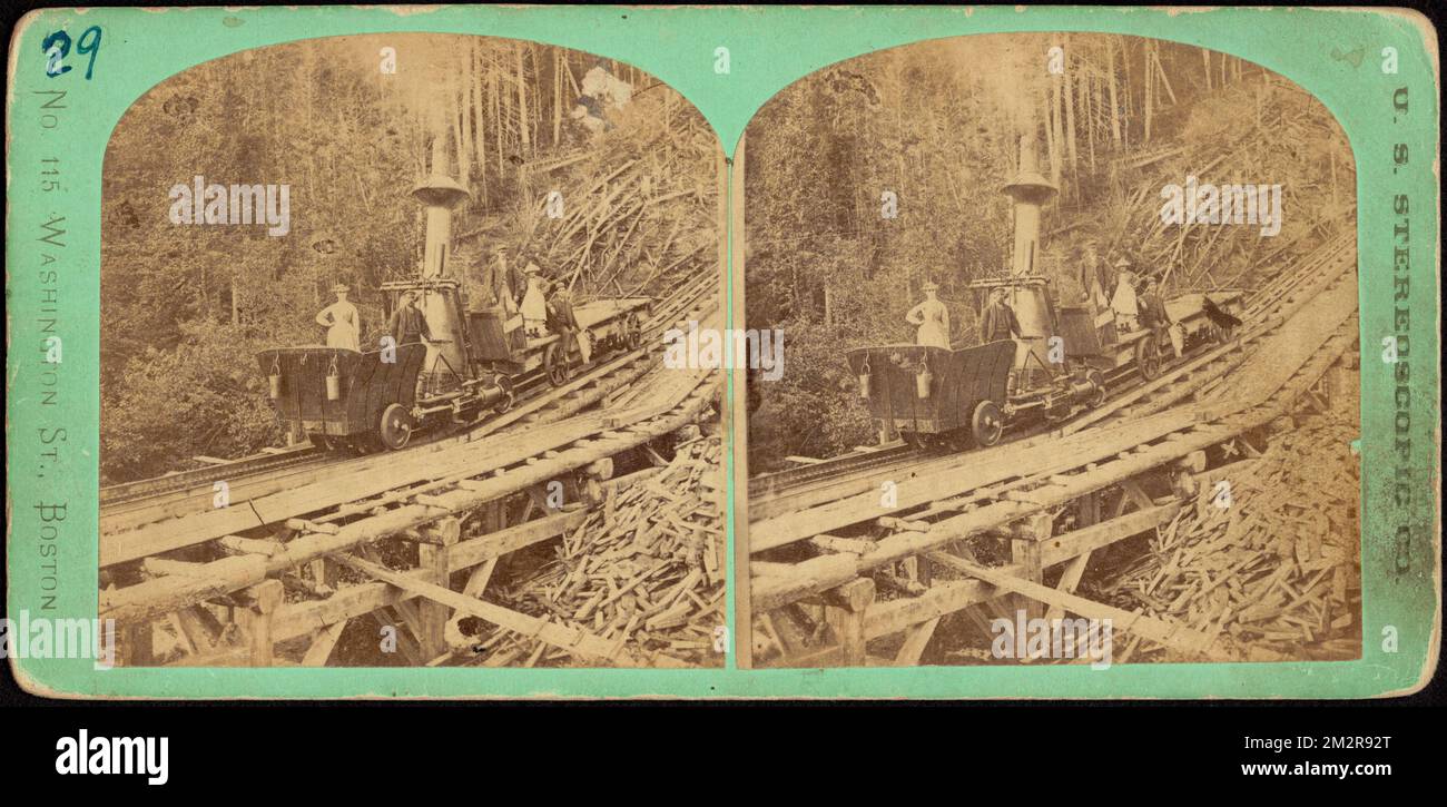 Le moteur, Mt. Washington, r.r. , Chemins de fer de montagne, locomotives de chemin de fer Banque D'Images