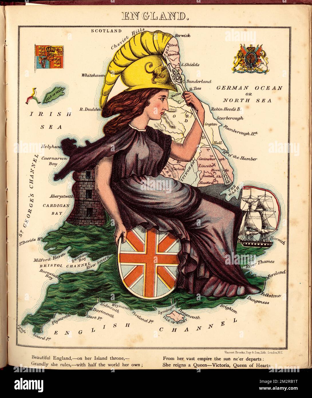 Angleterre , Angleterre, cartes, pays de Galles, cartes, Cartes illustrées Norman B. Leventhal Map Centre Collection Banque D'Images