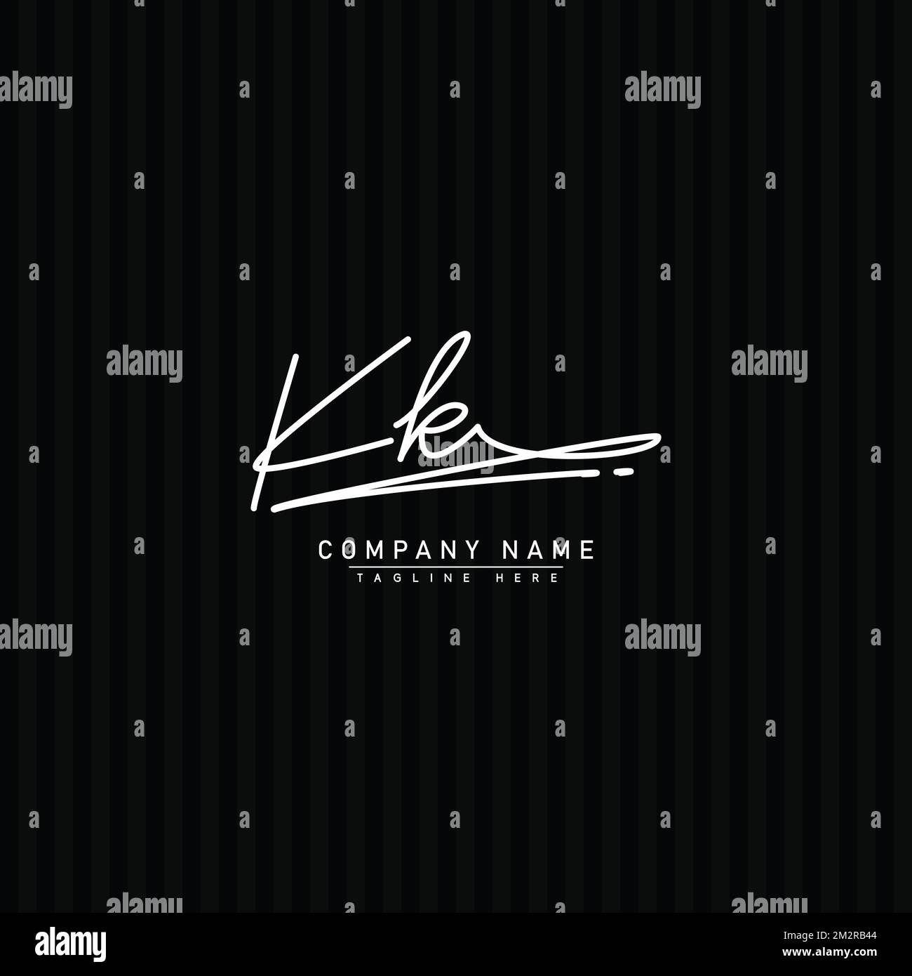 Modèle de logo vectoriel de la lettre KB initiale en style signature manuscrite Illustration de Vecteur