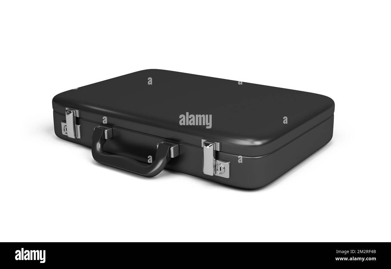 boîtier noir. 3d image. Arrière-plan blanc isolé. Banque D'Images
