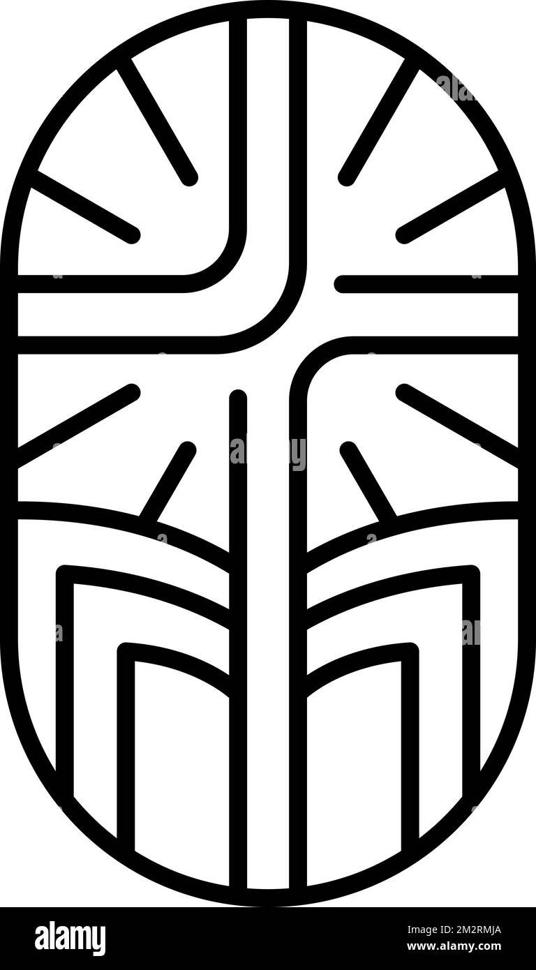 La ligne de religion croix et livre ouvert Bible dans l'église. Logo vectoriel icône Illustration isolée. Jésus Christ sur le calvaire est le christianisme central. Dieu Illustration de Vecteur