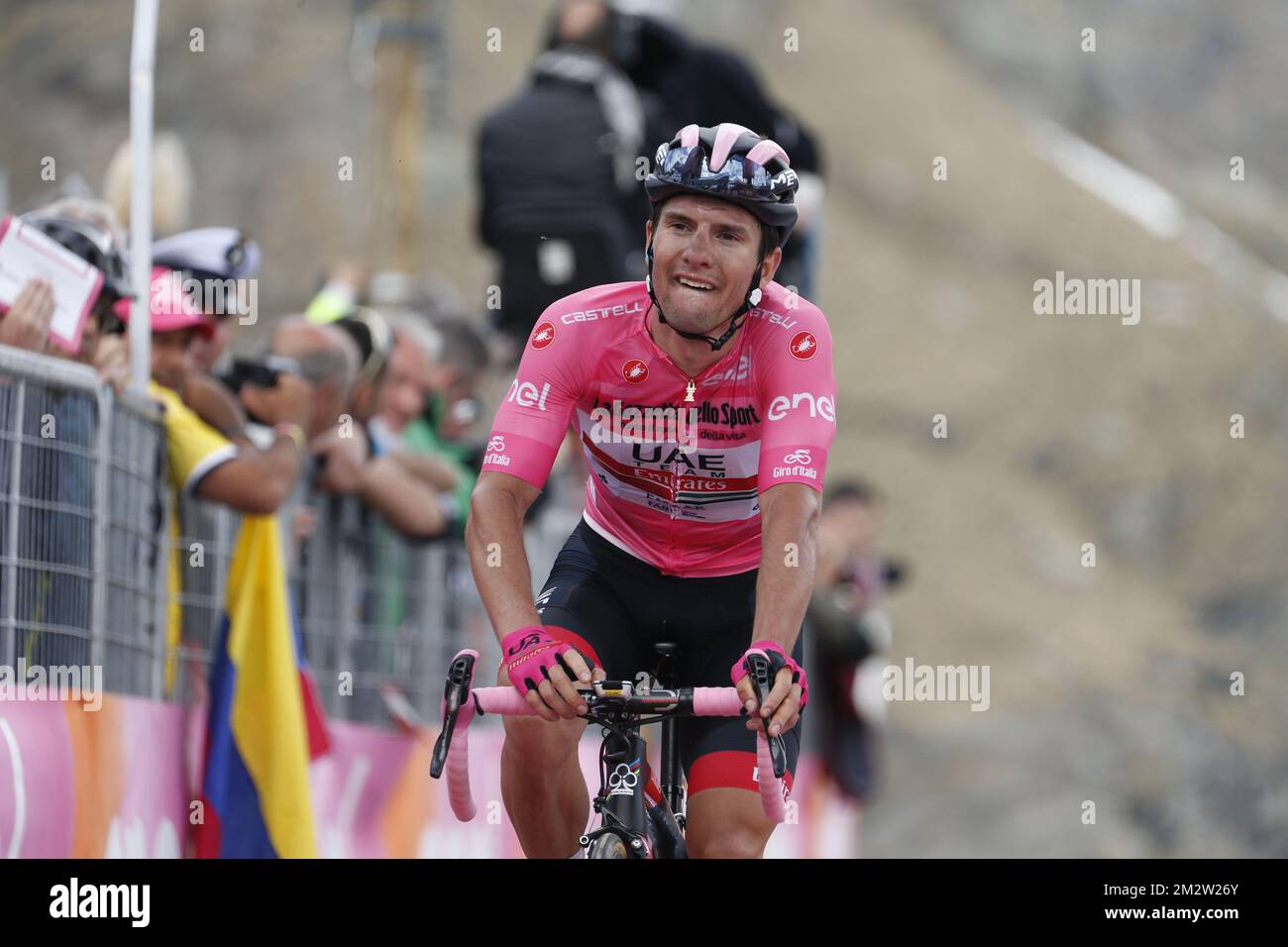 Slovène Jan Polanc des Émirats de l'équipe des Émirats photographiés à la treizième étape de l'édition 101st de la course de vélo Giro d'Italia, 196km de Pinerolo à Ceresole Reale, Italie, vendredi 24 mai 2019. BELGA PHOTO YUZURU SUNADA FRANCE OUT Banque D'Images