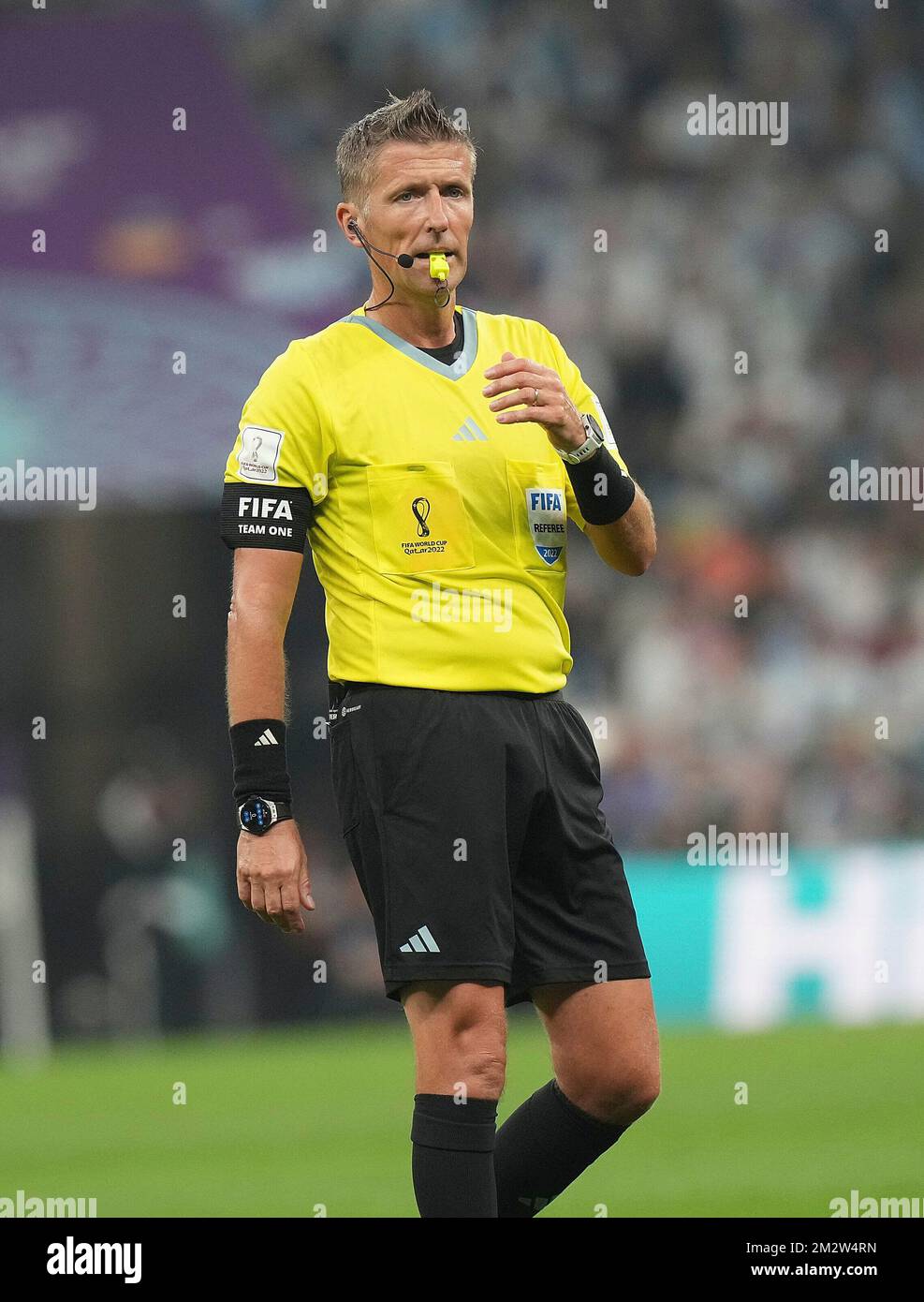 Stade Lusail emblématique, Doha, QAT, 13 décembre 2022, Coupe du monde FIFA 2022, demi-finales, Argentine contre Croatie, dans l'arbitre Daniele Orsato (Italie) Banque D'Images