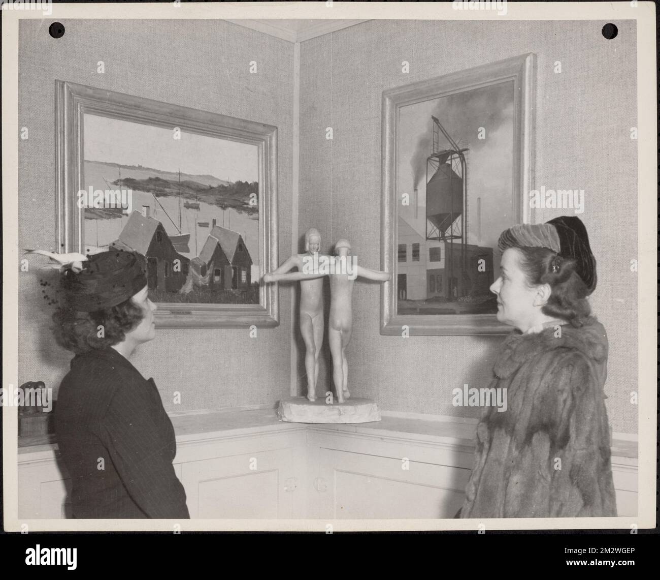 Exposition d'ouverture de la Galerie d'art fédérale, 77, rue Newbury, 28 novembre-10 décembre 1938 , expositions d'art, Galeries et musées. Collection de photographies du Massachusetts WPA Federal Art Project Banque D'Images