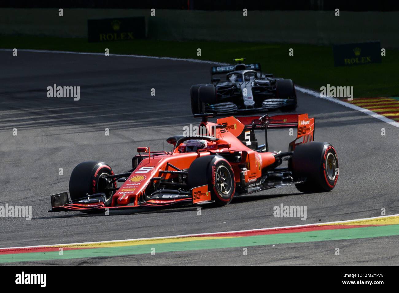 Sebastian Vettel, pilote allemand de Ferrari, photographié lors des sessions de qualification en prévision du Grand Prix de Formule 1 de Spa-Francorchamps, à Spa-Francorchamps, le vendredi 30 août 2019. BELGA PHOTO NICOLAS LAMBERT Banque D'Images