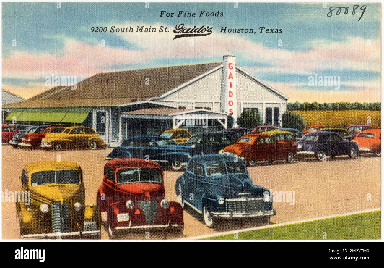 Pour les aliments fins, 9200 South main St., Gaido's, Houston, Texas , restaurants, Tichnor Brothers Collection, cartes postales des États-Unis Banque D'Images