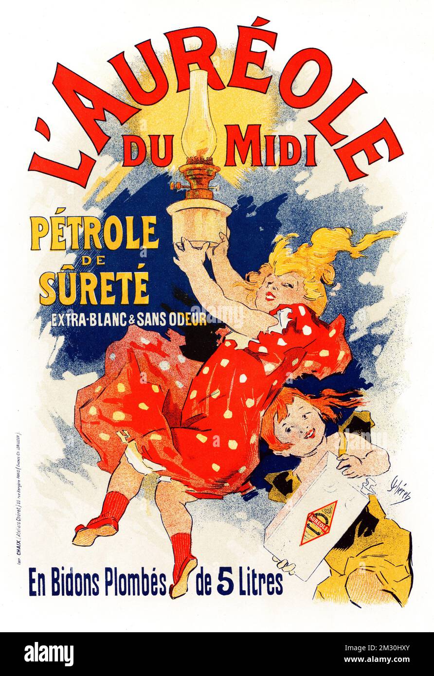 Affiche ancienne de Jules Chéret - l'aura de midi - 1893 - Belle époque - Art Nouveau Banque D'Images