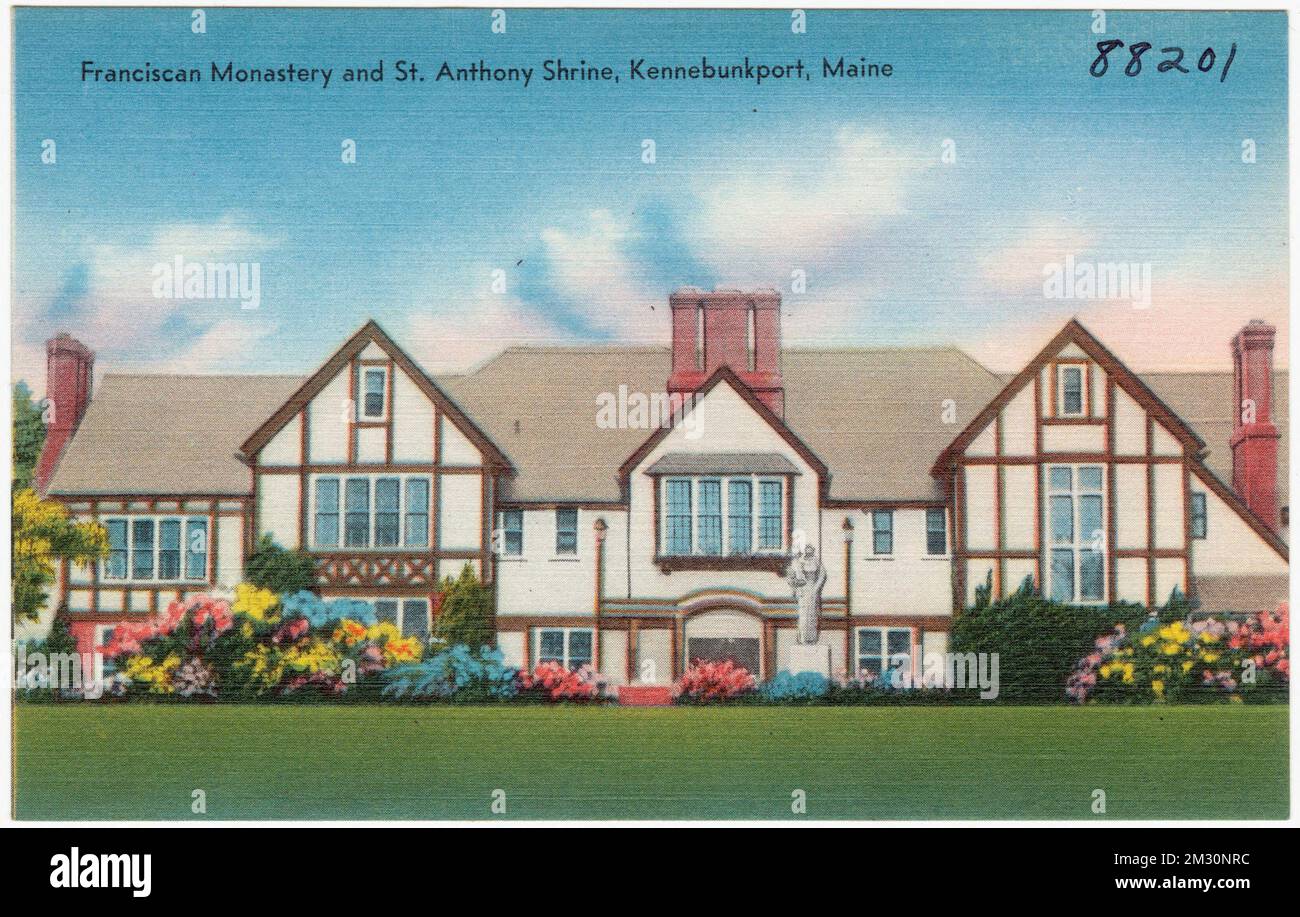 Monastère franciscain et Saint Anthony Shrine, Kennebunkport, Maine , installations religieuses, Collection des frères Tichnor, Cartes postales des États-Unis Banque D'Images