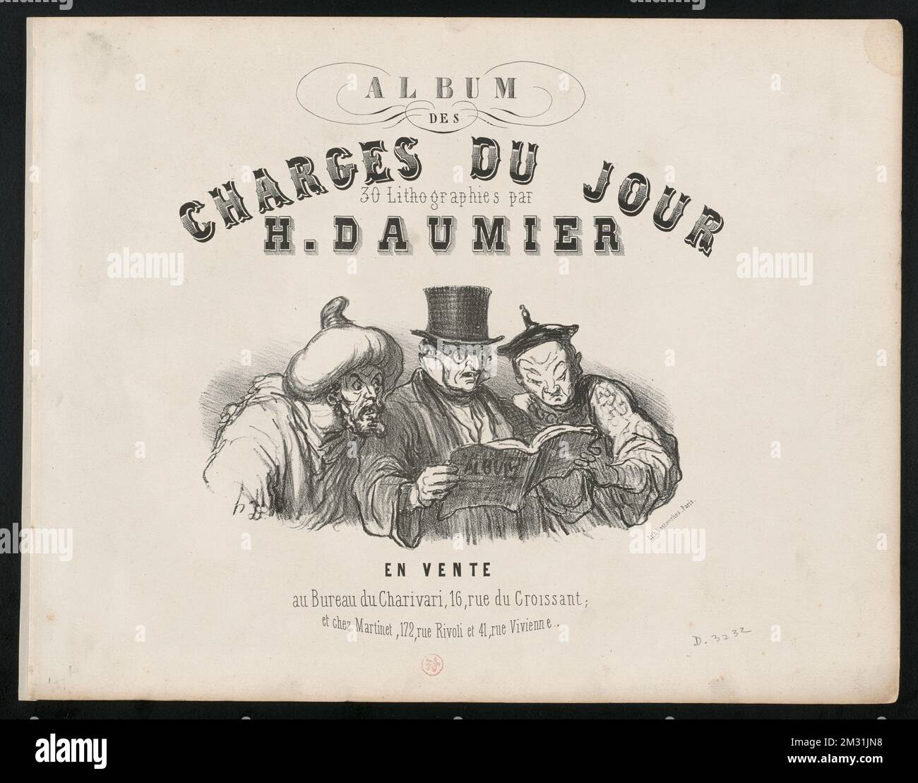Frontiépice de l'album des charges du jour. Honoré Daumier (1808-1879). Lithographies Banque D'Images