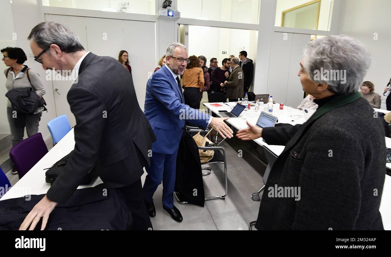 Jean-Paul Philippot, administrateur général de la RTBF, photographié lors d'une audience devant le collège d'autorisation et de contrôle de la CSA, Conseil supérieur de l'audiovisuel, mardi 14 janvier 2020, à Bruxelles. BELGA PHOTO ERIC LALMAND Banque D'Images