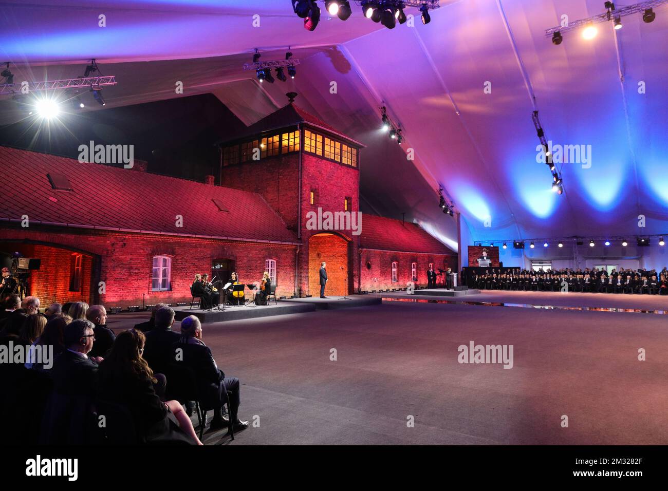 L'illustration montre la cérémonie officielle de commémoration du 75th anniversaire de la libération du camp allemand de concentration nazi d'Auschwitz-Birkenau pendant la Seconde Guerre mondiale, à Oswiecim, en Pologne, le lundi 27 janvier 2020. BELGA PHOTO FILIP RADWANSKI Banque D'Images