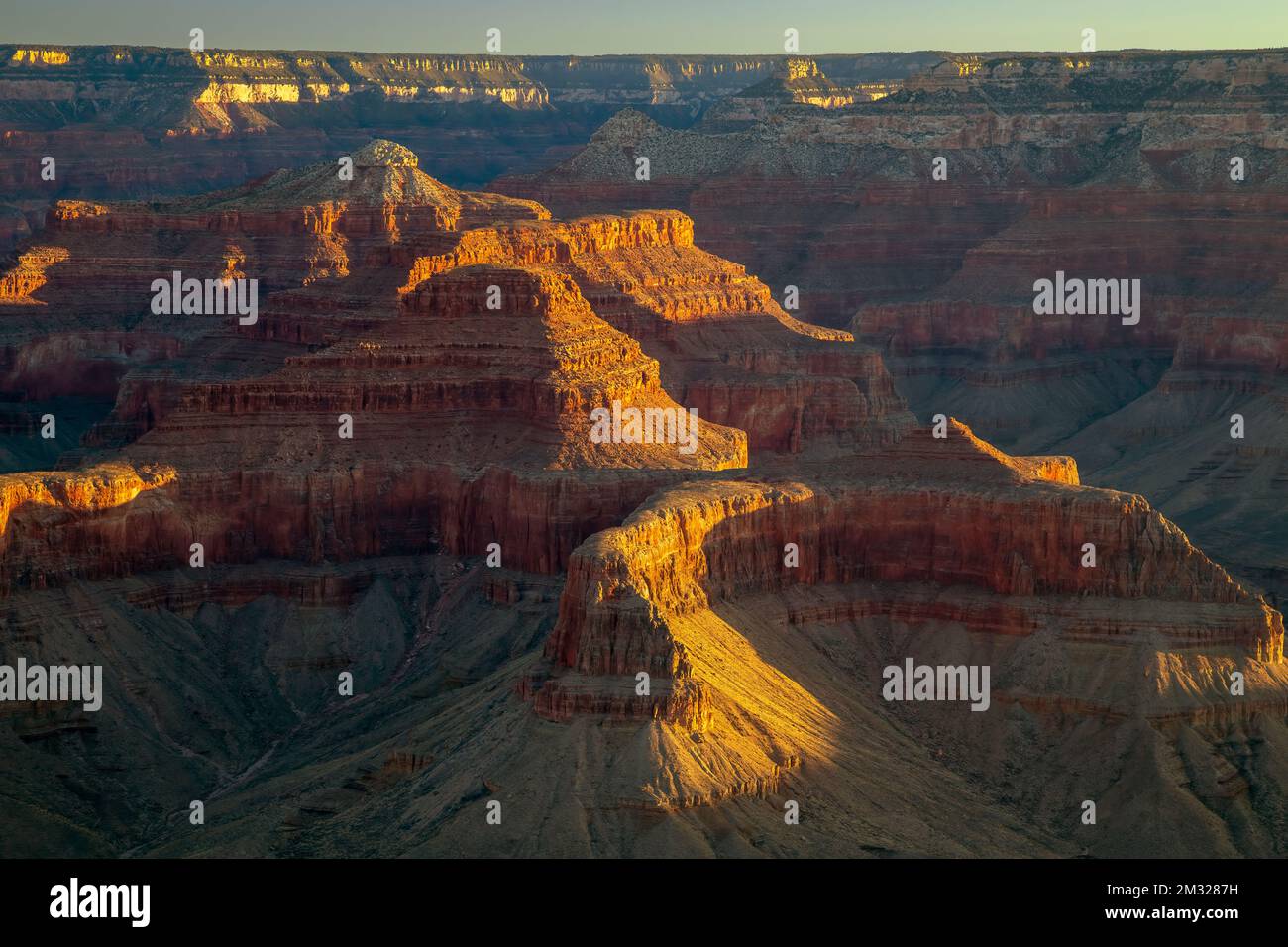 Formations rocheuses du Canyon depuis Mohai point, au large de Hermit Road, parc national du Grand Canyon, Arizona, États-Unis Banque D'Images