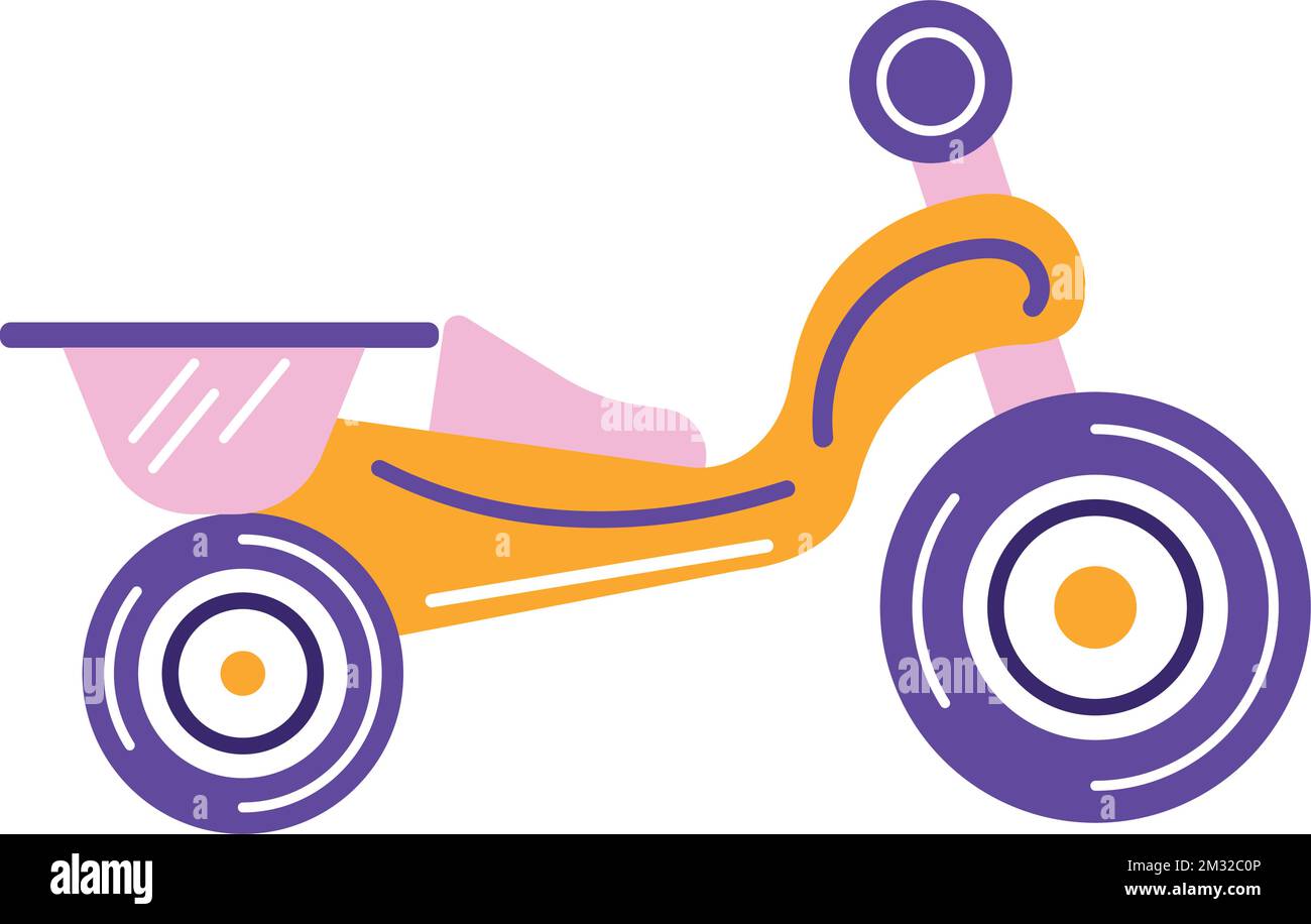 Enfant isolé coloré tricycle jouet icône Vector Illustration de Vecteur