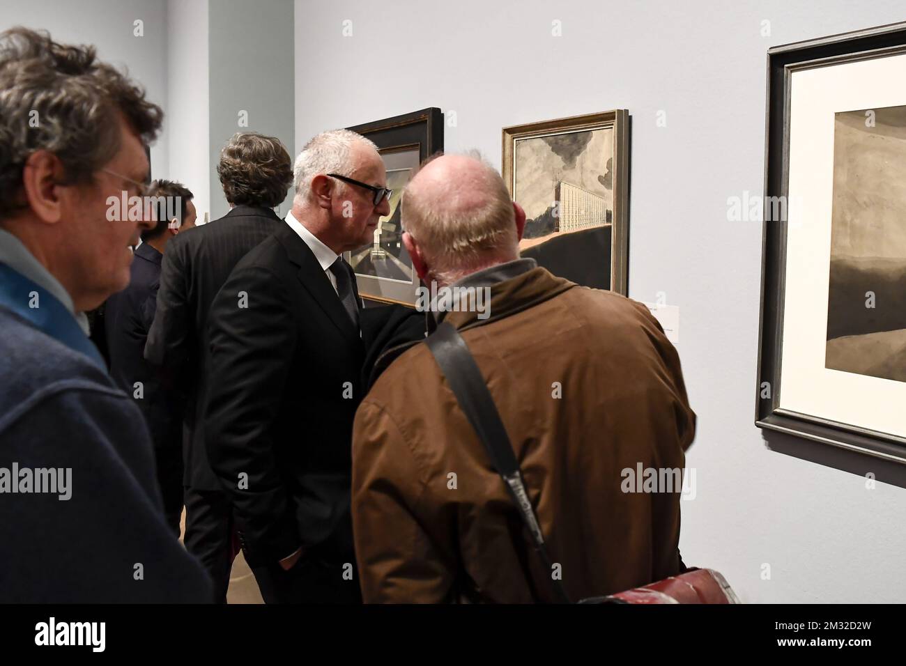 L'artiste Luc Tuymans photographié lors d'une visite du ministre-président flamand à Londres à l'ouverture de l'exposition de l'artiste belge Leon Spilliaert à l'Académie royale des Arts, Angleterre, le mercredi 19 février 2020. BELGA PHOTO DIRK WAEM Banque D'Images