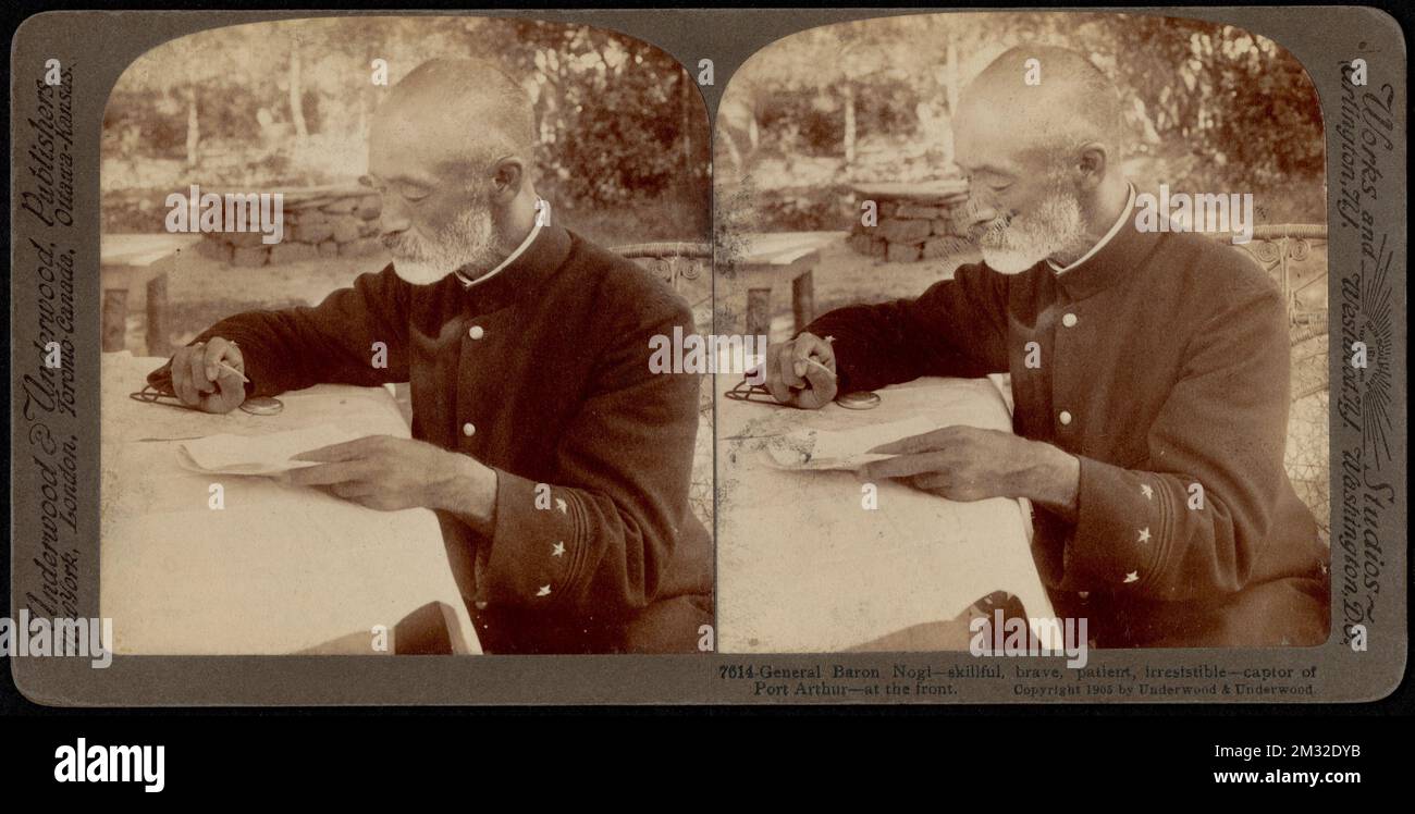 Général Baron Nogi - le capitaine de Port Arthur - devant , officiers militaires, guerre russo-japonaise, 1904-1905, Nogi, Maresuke, 1849-1912 Banque D'Images