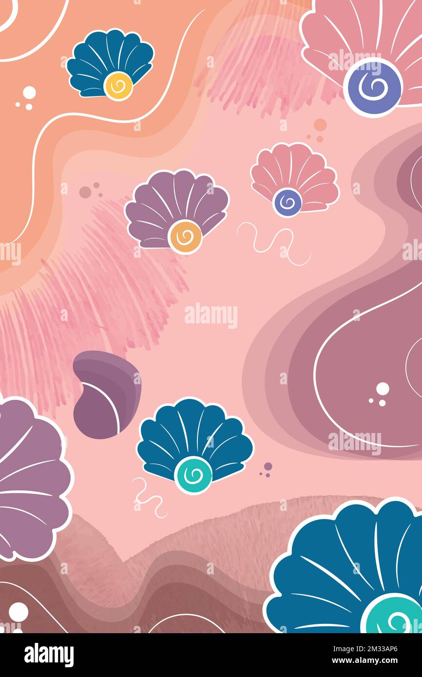 Arrière-plan vertical de couleur neutre avec fleurs Vector Illustration de Vecteur