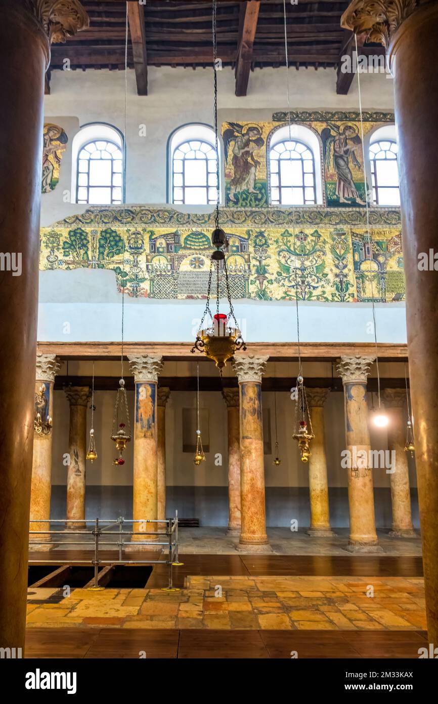 Église de la Nativité à Bethléem, Palestine, Israël. C'est un site classé au patrimoine mondial de l'UNESCO comme lieu de naissance de Jésus. Banque D'Images