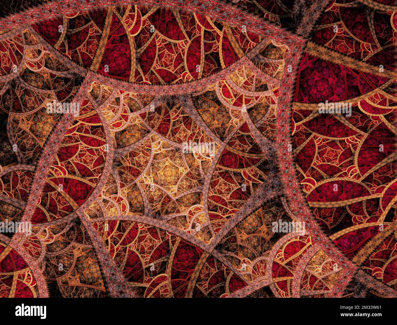 Complexe d'art fractal rouge Banque D'Images