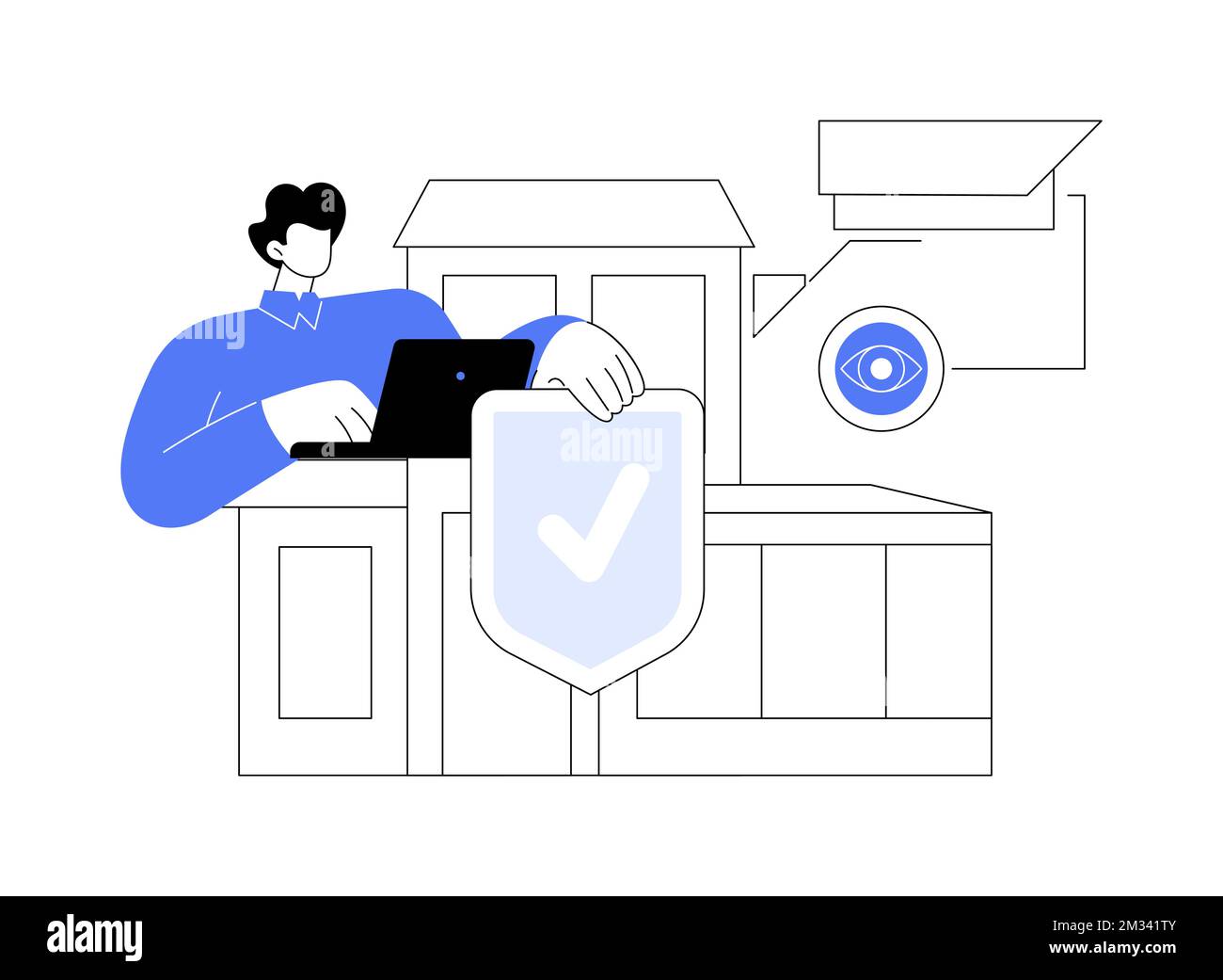 Illustration du vecteur de concept abstrait de conception des systèmes de sécurité. Illustration de Vecteur