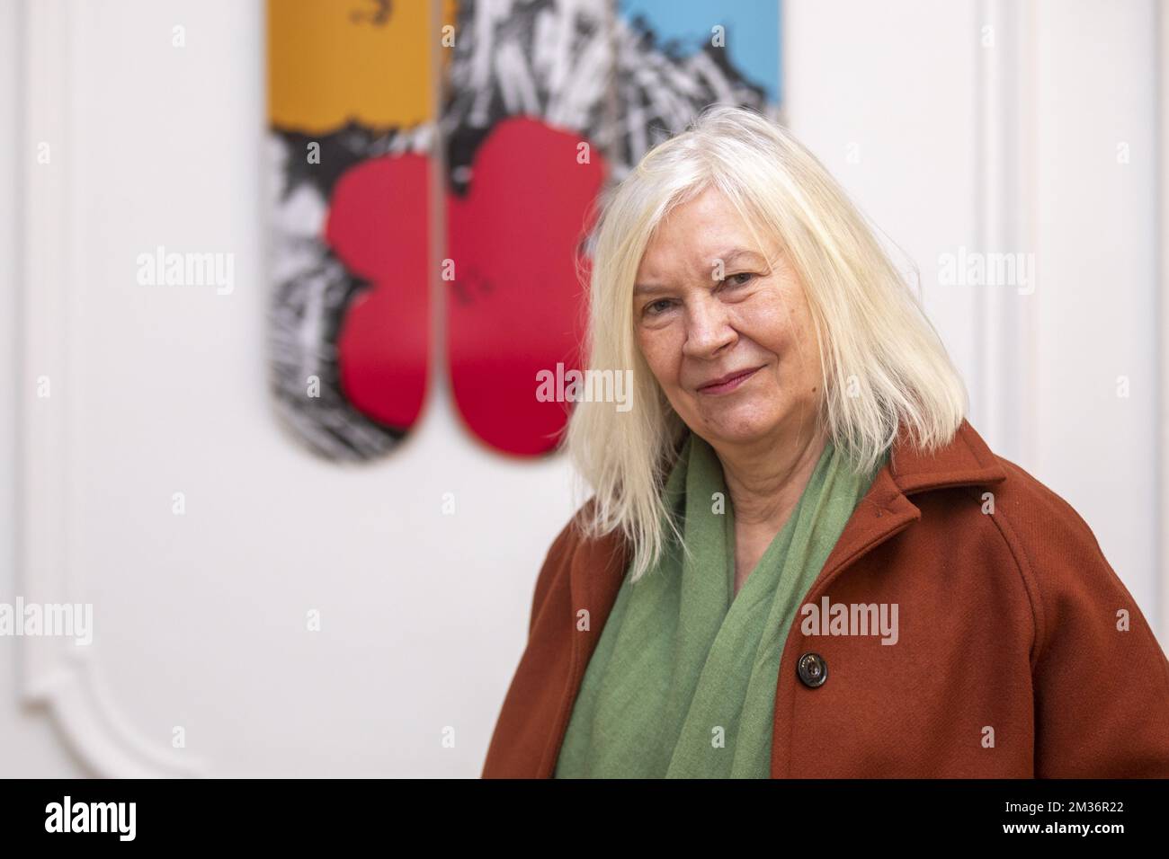 L'avocate Carole Billiet pose pour le photographe lors d'une conférence de presse de Klimaatzaak - l'affaire climat à Bruxelles, le mardi 16 novembre 2021. Klimaatzaak - l'affaire climat est une action civile qui veut forcer les autorités belges à remplir leurs promesses internationales en matière de climat par l'intermédiaire des tribunaux. BELGA PHOTO HATIM KAGHAT Banque D'Images