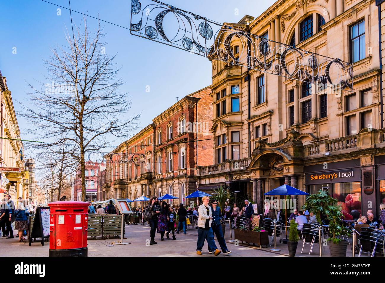 Zone piétonne. Albion place. Leeds, West Yorkshire, Yorkshire et Humber, Angleterre, Royaume-Uni, Europe Banque D'Images