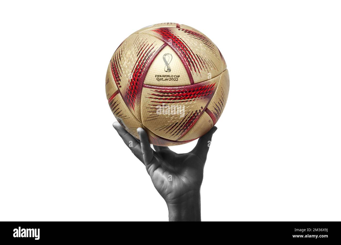 Karachi, Pakistan 12th décembre la coupe du monde de la Fifa avec la finale du ballon al Hilm a utilisé le football. 3d illustration du rendu Banque D'Images