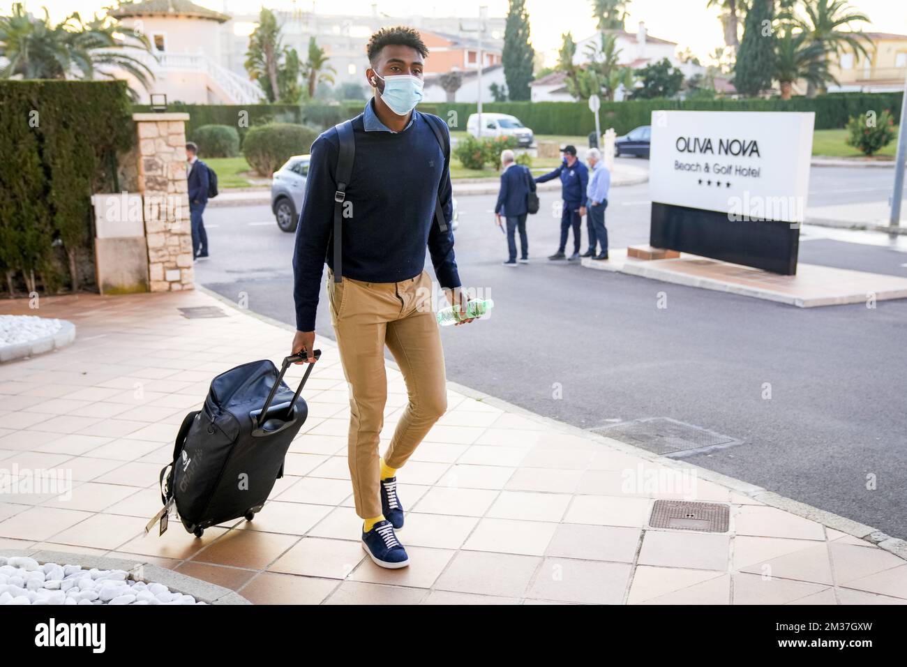 Yonas Malede de Gent photographié le jour de l'arrivée au camp d'entraînement d'hiver de l'équipe belge de football de première division KAA Gent, à Oliva, Espagne, le lundi 03 janvier 2022. BELGA PHOTO JASPER JACOBS Banque D'Images