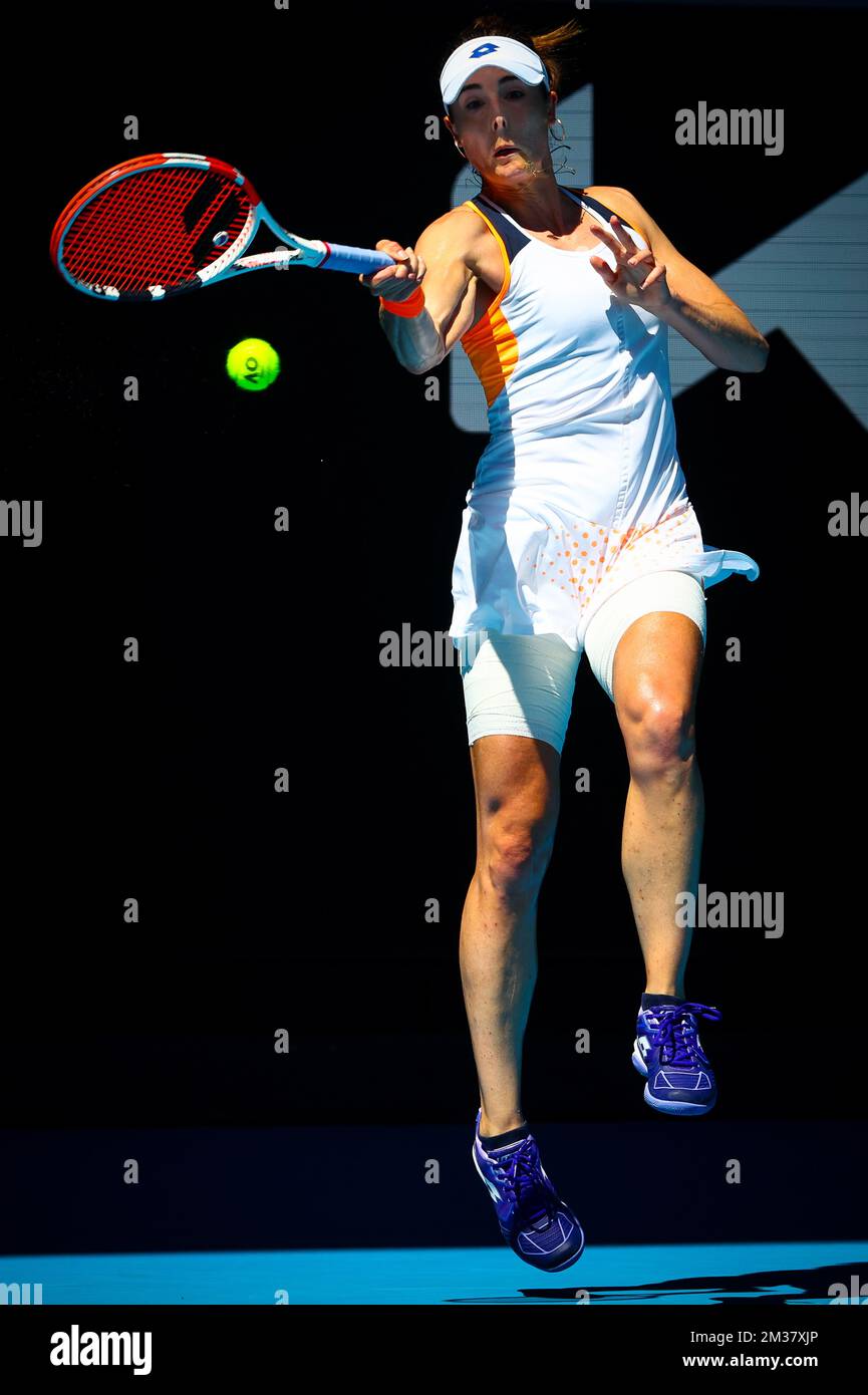 L'Alize française en action lors d'un match de tennis entre le