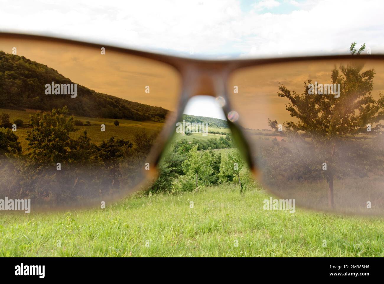 vu à travers des lunettes de soleil Banque D'Images