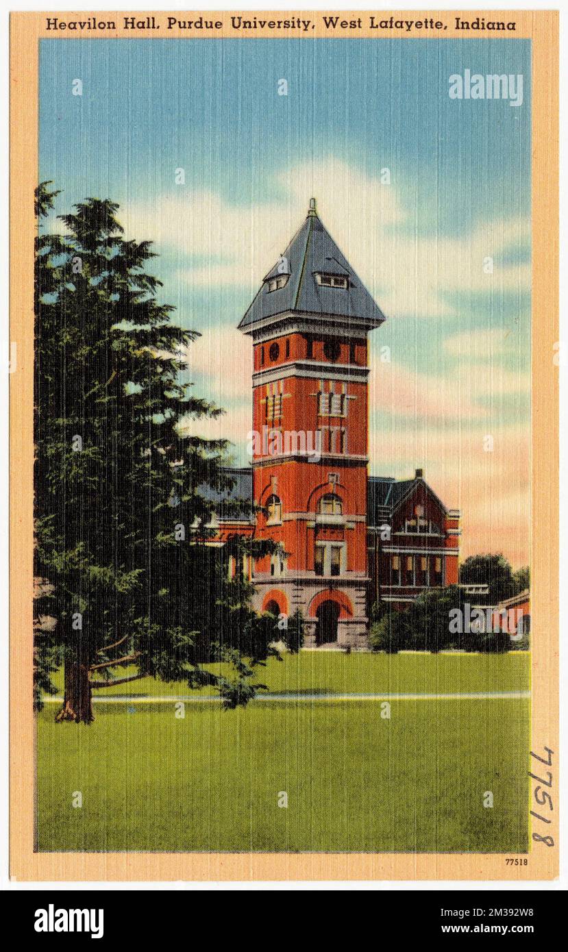 Heavilon Hall, Purdue University, West Lafayette, Indiana , universités et collèges, Tichnor Brothers Collection, cartes postales des États-Unis Banque D'Images