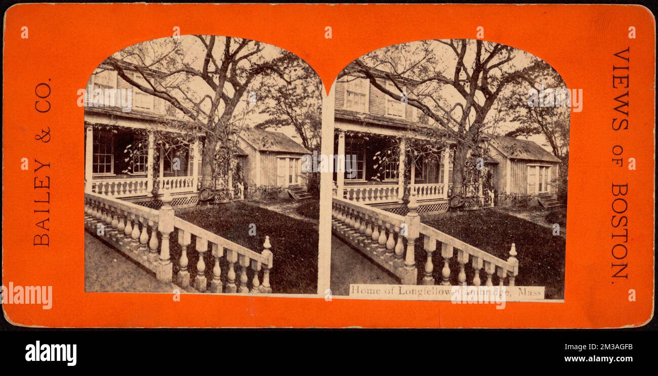 Maison de Longfellow, Cambridge, Massachusetts. , Maisons, Longfellow, Henry Wadsworth, 1807-1882 Banque D'Images