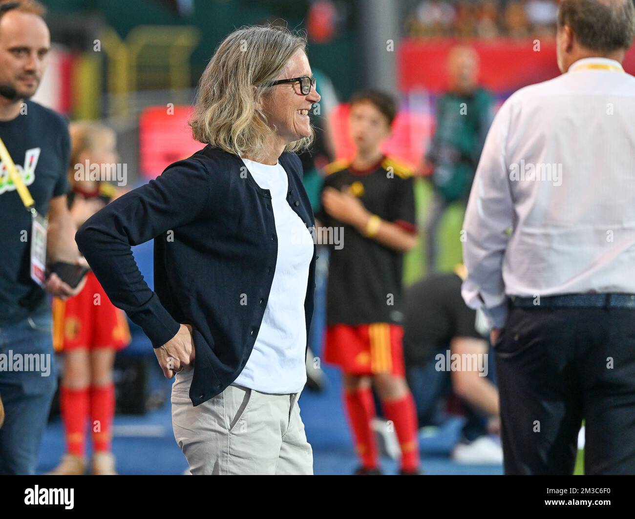 Hege Riise, entraîneur en chef de la Norvège, a photographié pendant le match entre l'équipe nationale de football féminin belge, les Red Flames et la Norvège, à Heverlee, en Belgique, le vendredi 02 septembre 2022, match 9 (sur dix) dans le groupe F de l'étape du groupe de qualifications pour la coupe du monde féminine 2023. BELGA PHOTO DAVID CATRY Banque D'Images