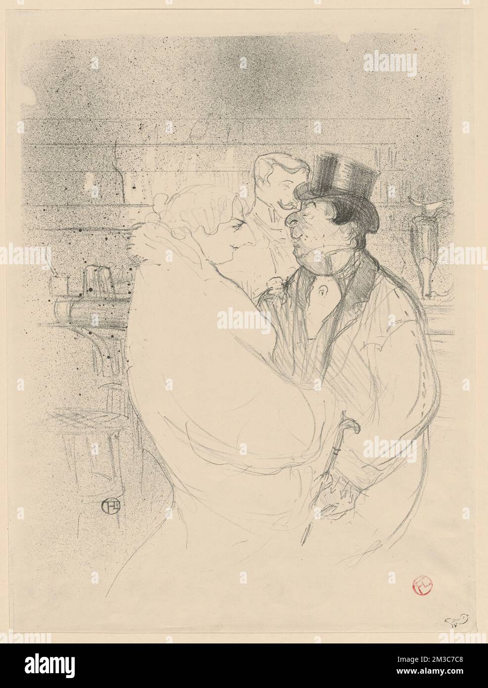 IDA Heath au bar , danseurs, bars, Heath, Ida Henri de Toulouse-Lautrec (1864-1901). Impressions et mises en plan Banque D'Images