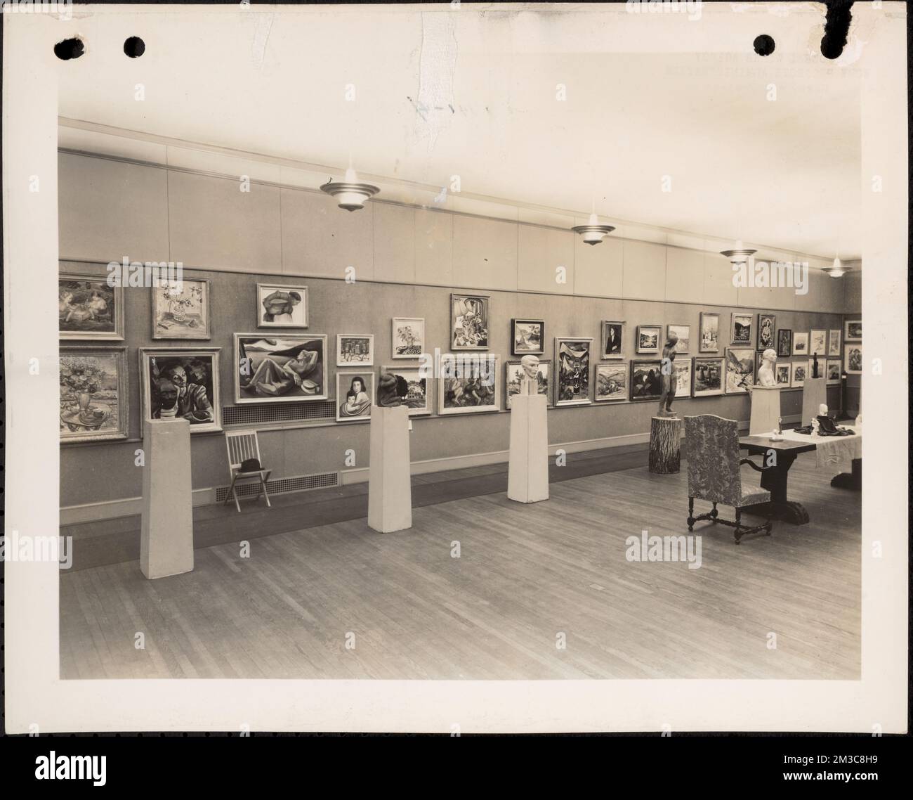 [Illisible] Massachusetts WPA Project ex[hibi]ted Independent show @ 351 Newbury St., Boston, 18 février-10 mars 1940 , exposition d'art, Galeries et musées. Collection de photographies du Massachusetts WPA Federal Art Project Banque D'Images
